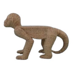 1970er Mario Lopez Torres Affenbank aus geflochtenem Rattan