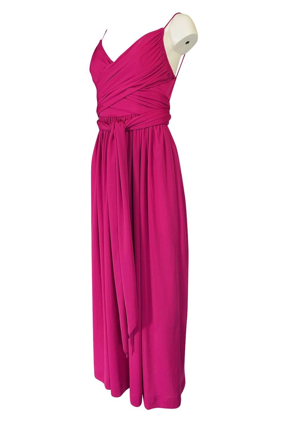 Women's 1970s Marita by Anthony Muto Pink Wrapped Jersey Halter Dress