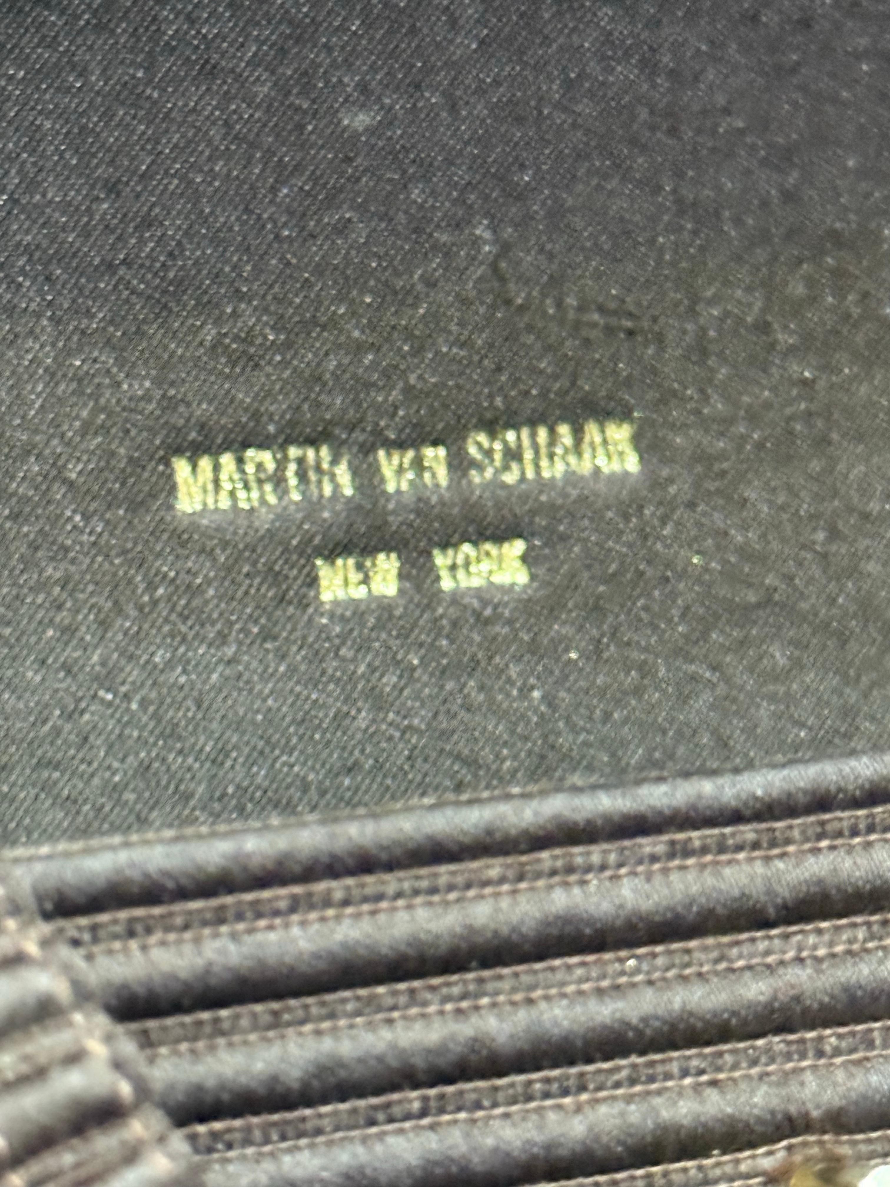 1970er Martin van Schaak Fass-Clutch aus gerippter Seidenfaille mit Ananas in Schokolade im Angebot 6