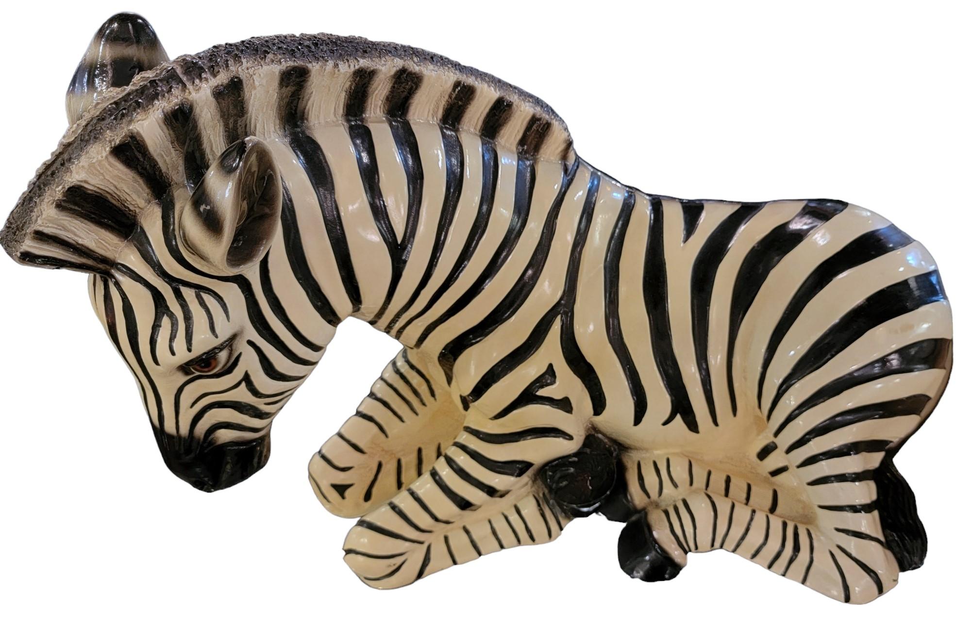 American 1970s Marwal Industries Baby Resin Zebra Sculpture For Sale