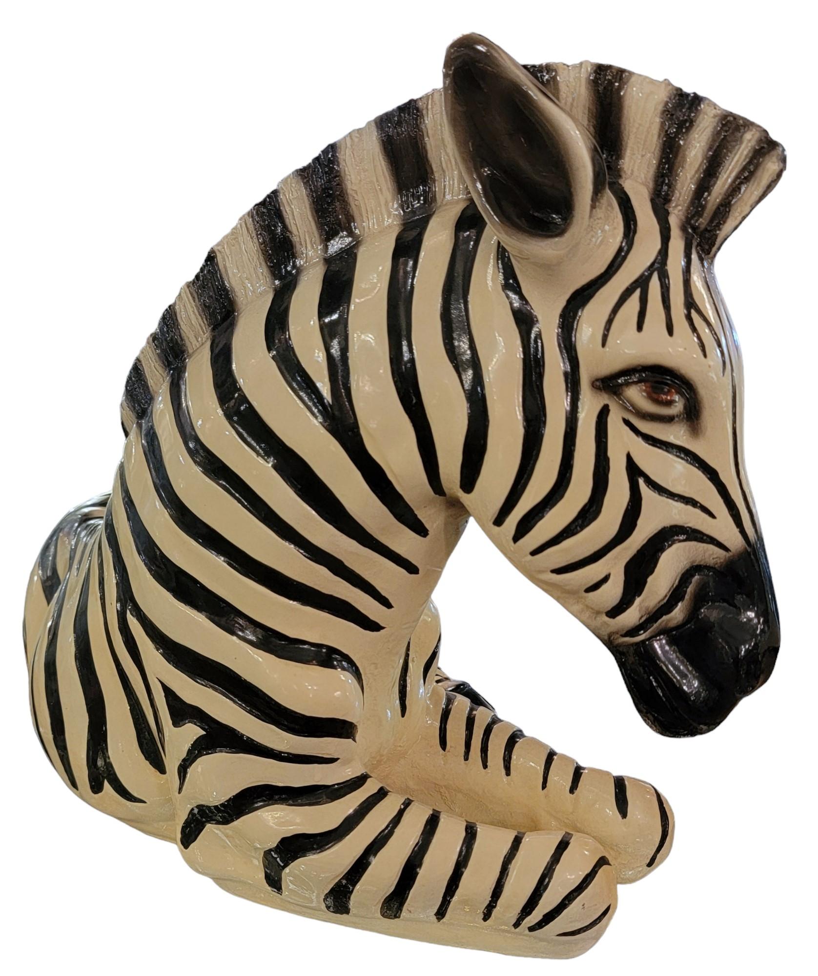 1970s Marwal Industries Baby Resin Zebra Sculpture In Good Condition For Sale In Pasadena, CA