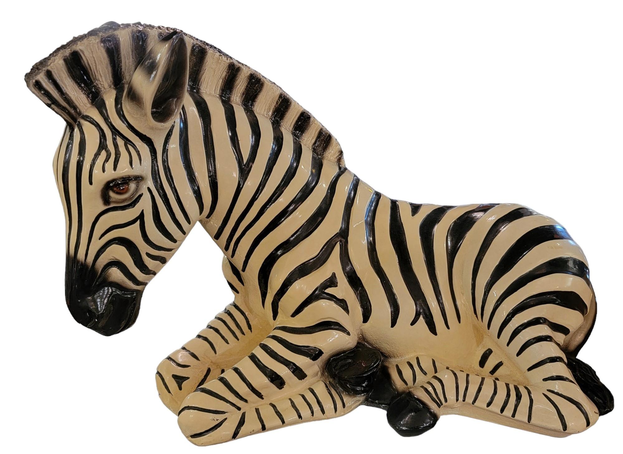 1970s Marwal Industries Baby Resin Zebra Sculpture For Sale