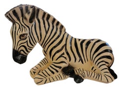 Vintage 1970s Marwal Industries Baby Resin Zebra Sculpture