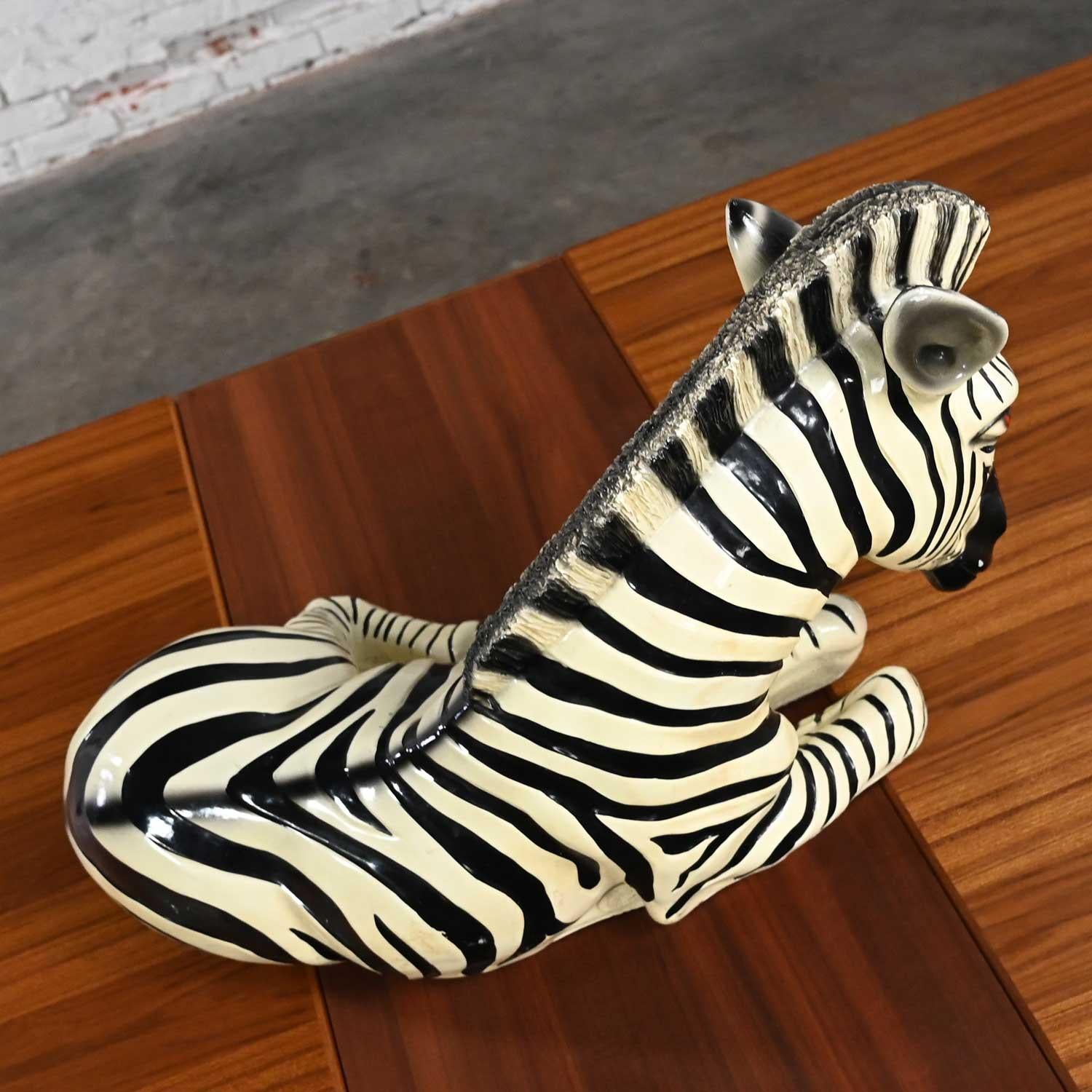 1970s Marwal Industries Large Scale Zebra Molded Resin Statue or Sculpture For Sale 5