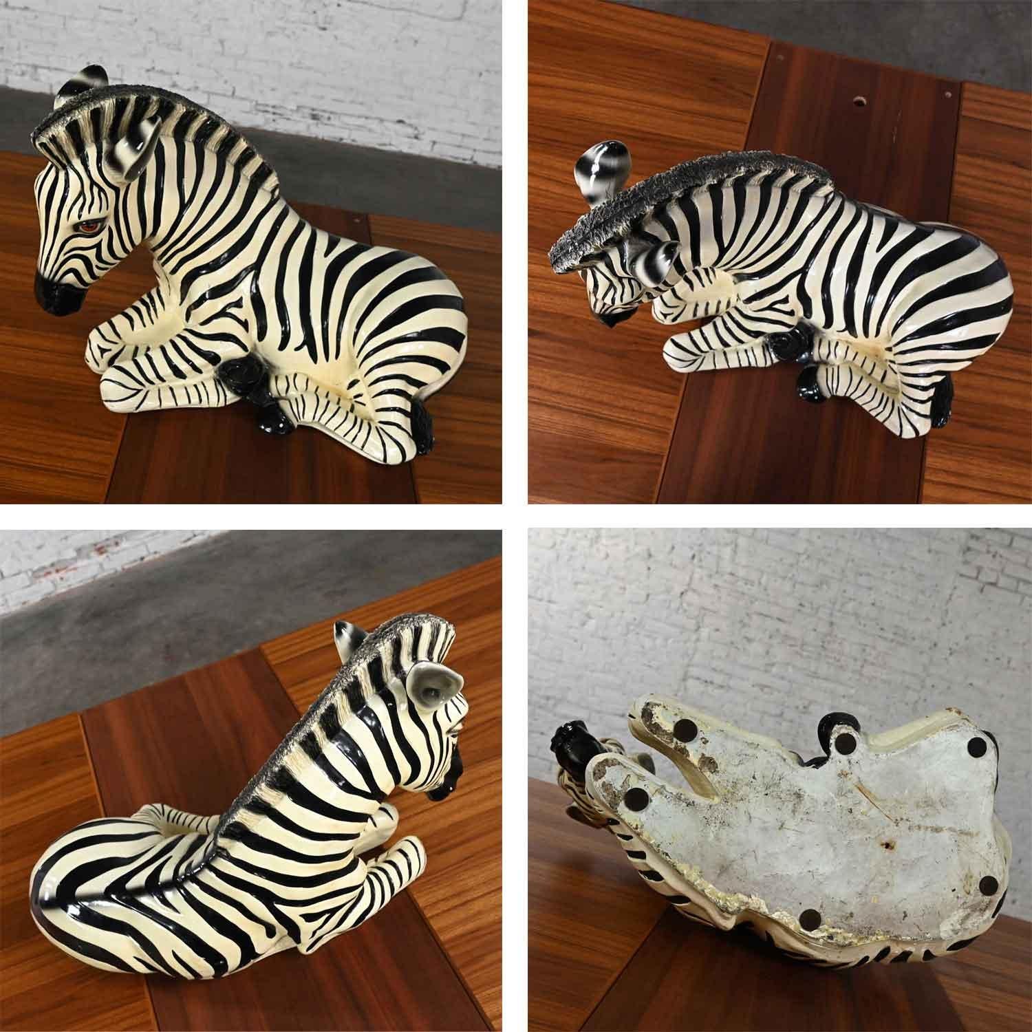 1970s Marwal Industries Large Scale Zebra Molded Resin Statue or Sculpture For Sale 7