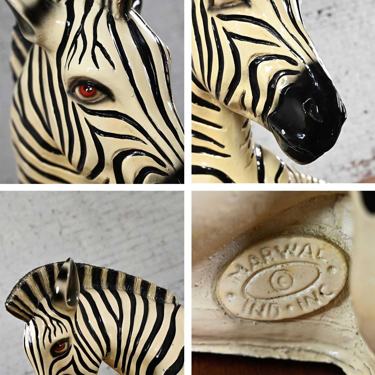 1970s Marwal Industries Large Scale Zebra Molded Resin Statue or Sculpture For Sale 8