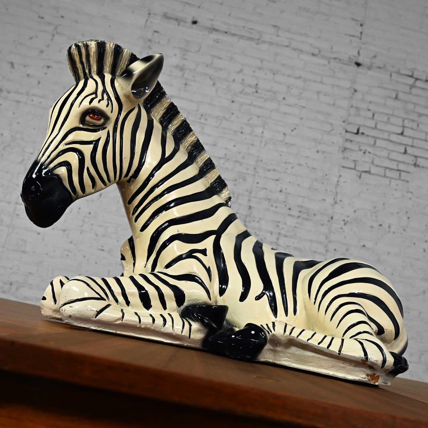 Other 1970s Marwal Industries Large Scale Zebra Molded Resin Statue or Sculpture For Sale