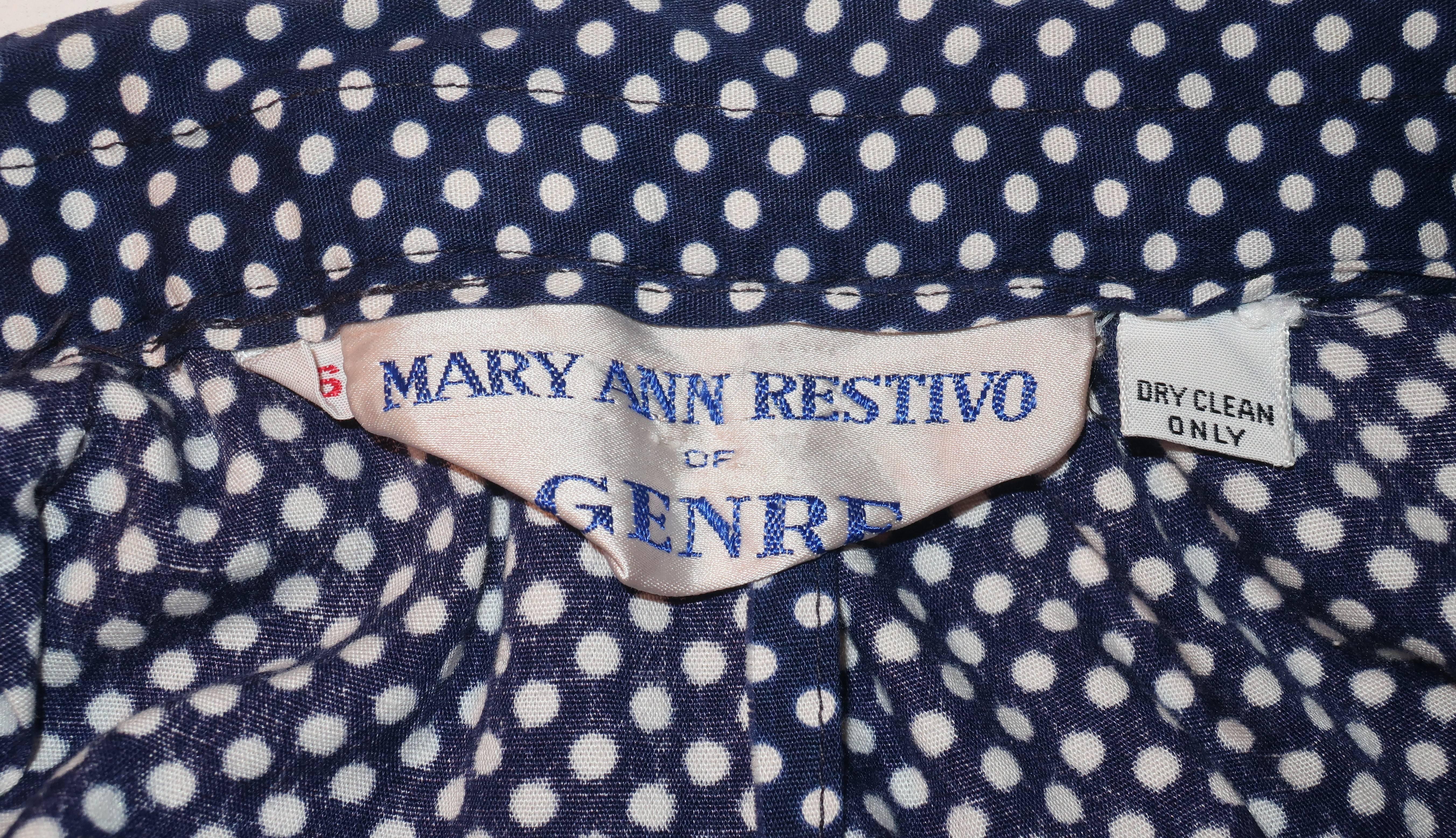 1970's Mary Ann Restivo Polka Dot Palazzo Wrap Pants 5