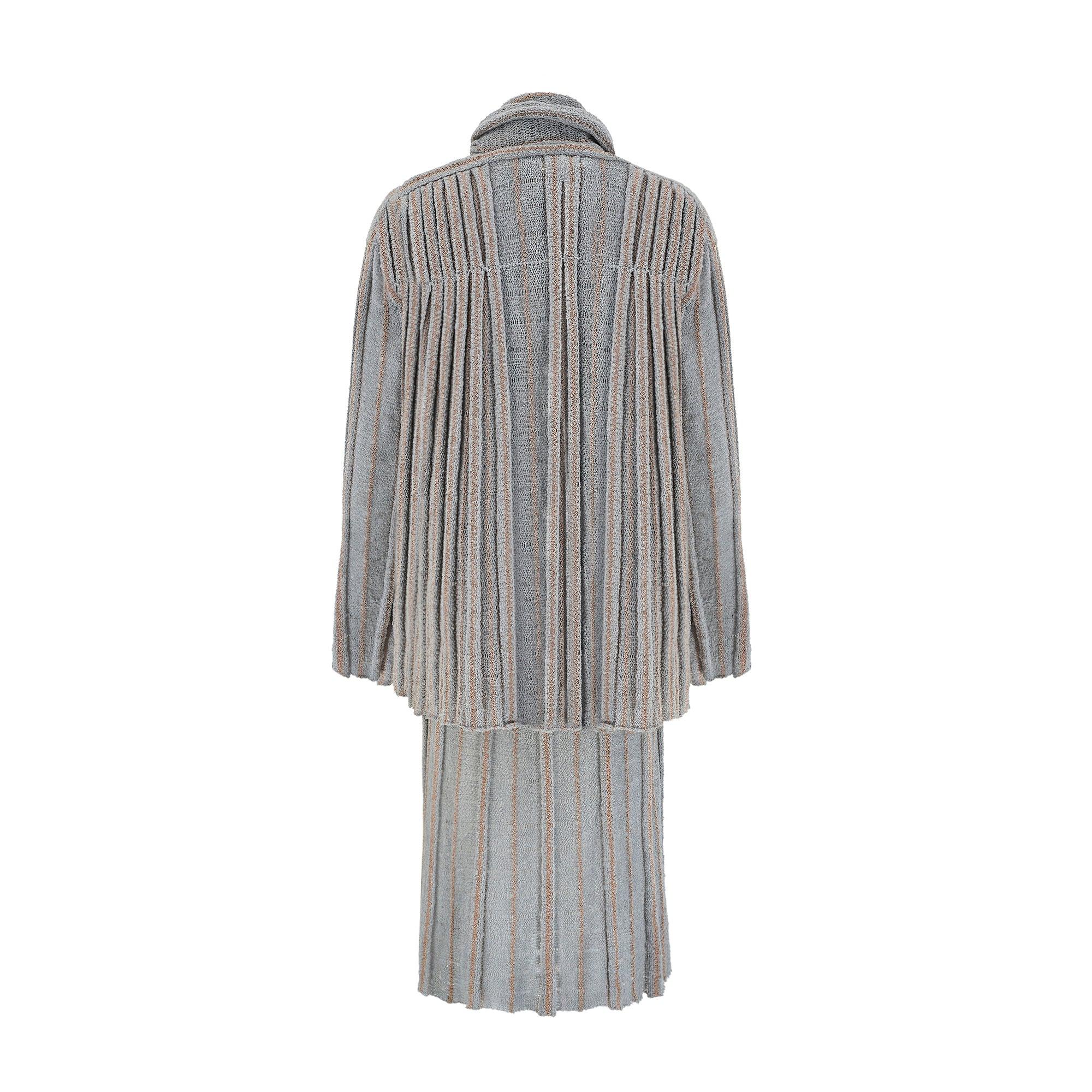 Gray 1970s Mary Farrin Four Piece Knitted Skirt Suit For Sale
