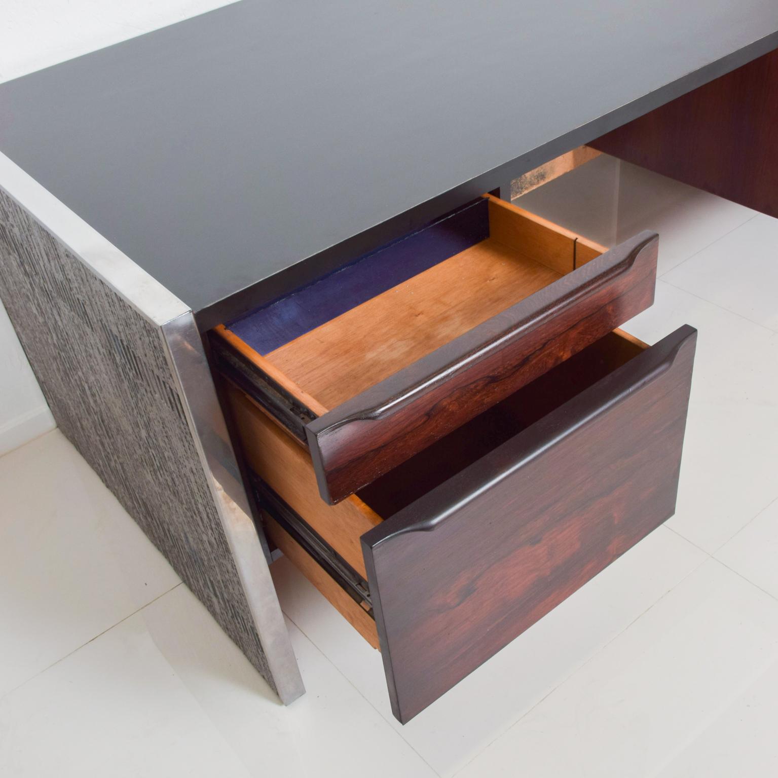 Steel 1970s Massive Brutalist Desk by Billy Joe McCarroll & David Gillespie California