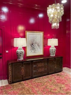 1970s Mastercraft 4pc Credenza in Burled Amboyna and Brass