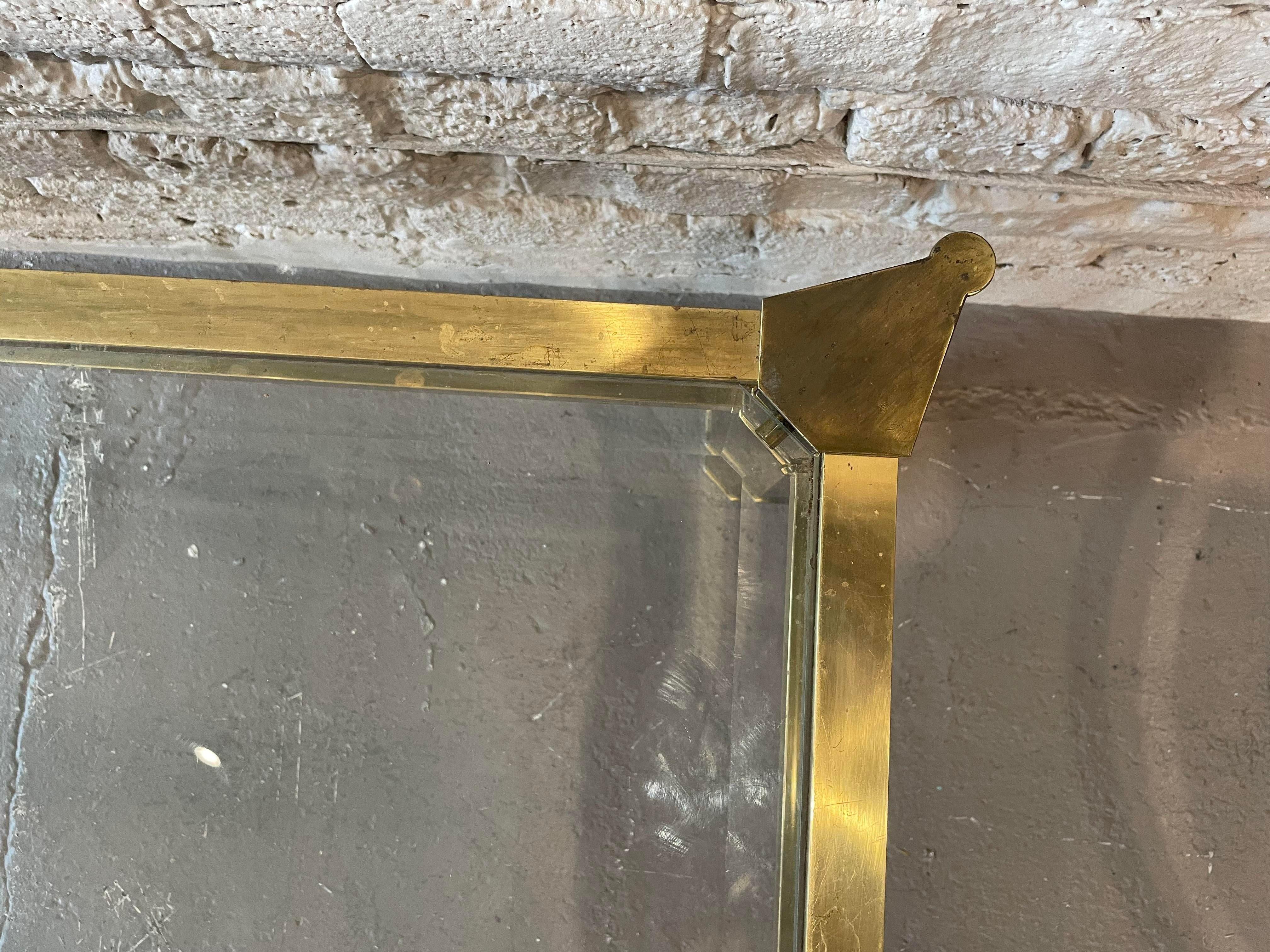 1970s Mastercraft Brass and Beveled Glass Coffee Table 5