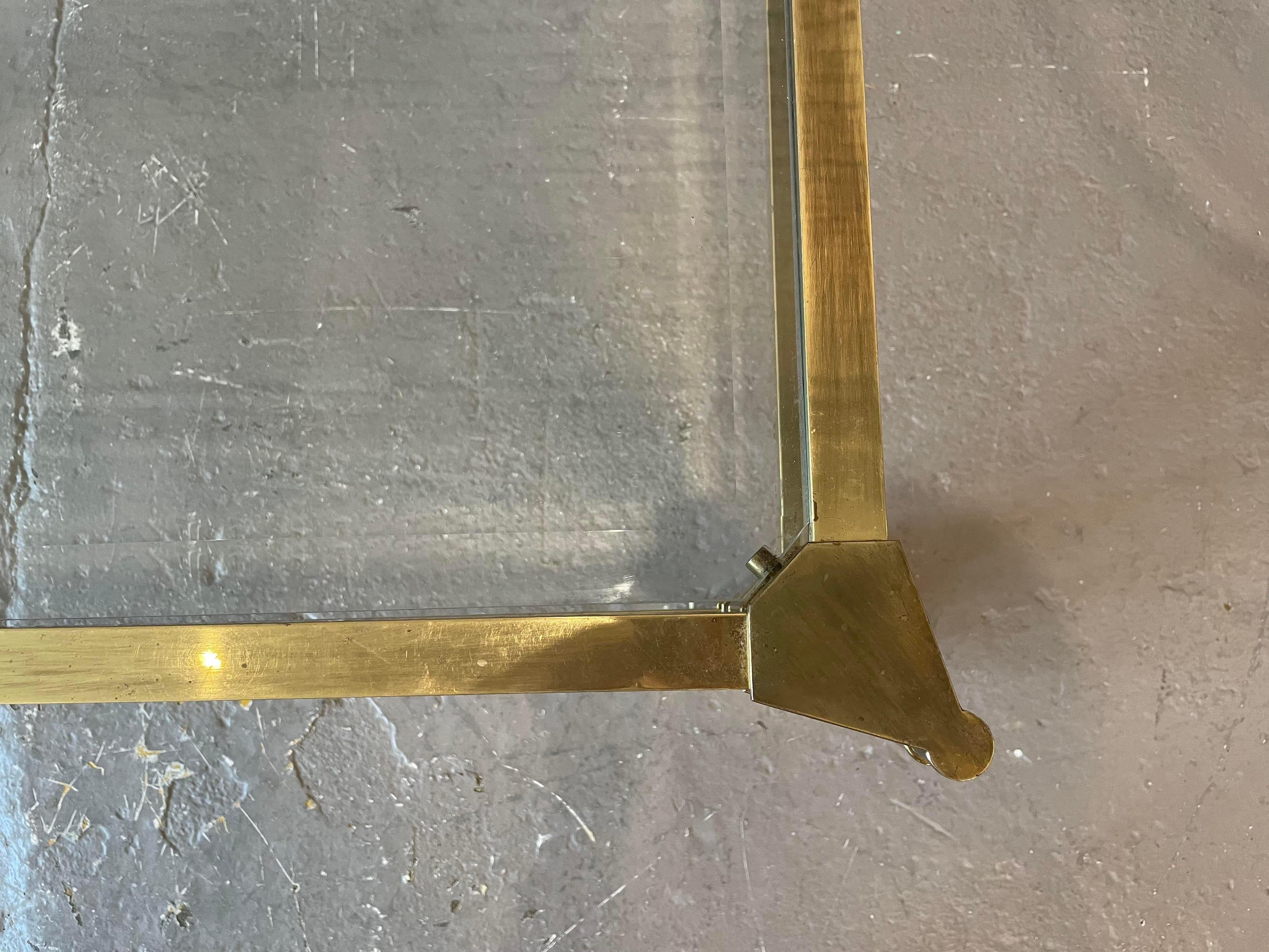 1970s Mastercraft Brass and Beveled Glass Coffee Table 2