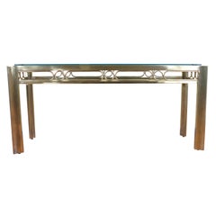 1970's Mastercraft Brass Console Table