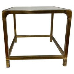 1970s Mastercraft Brass & Glass Side Table, Modern Design