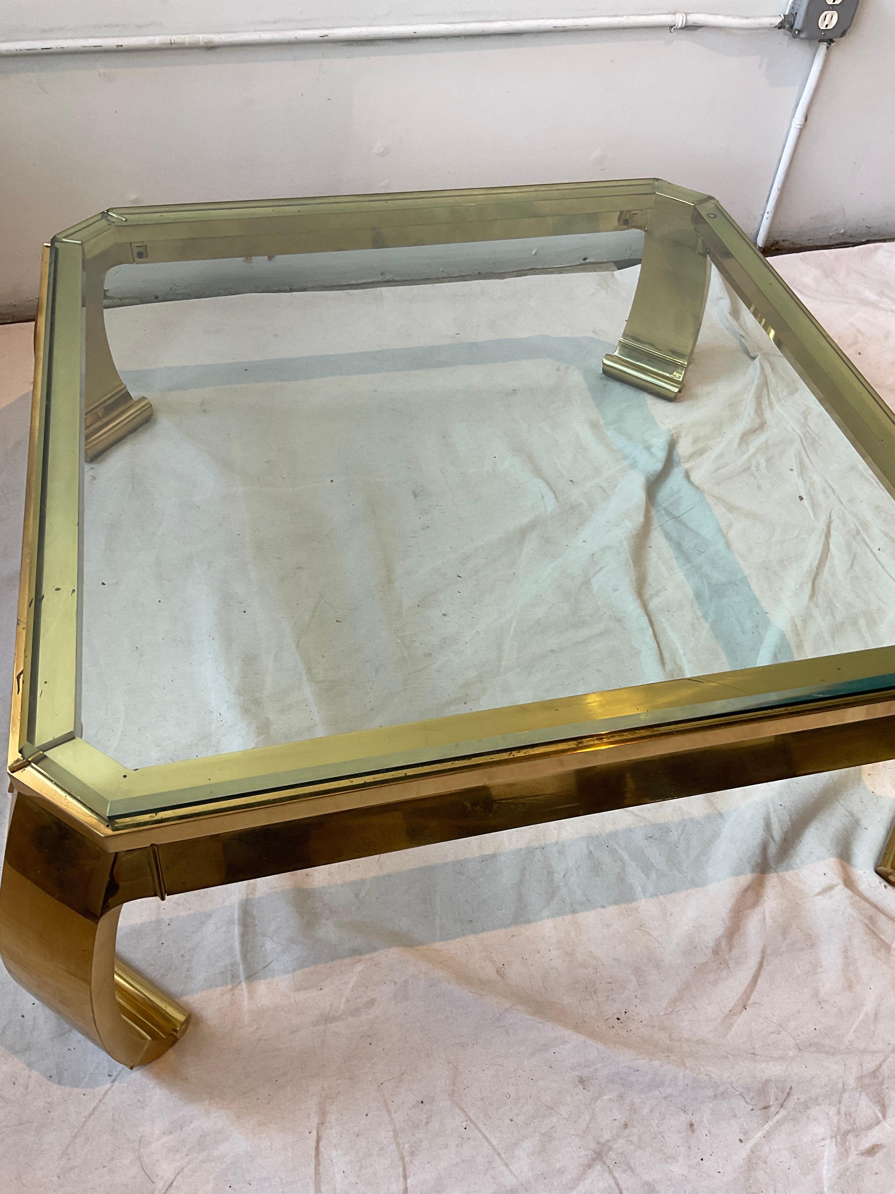1970s Mastercraft Brass Ming Coffee Table For Sale 6