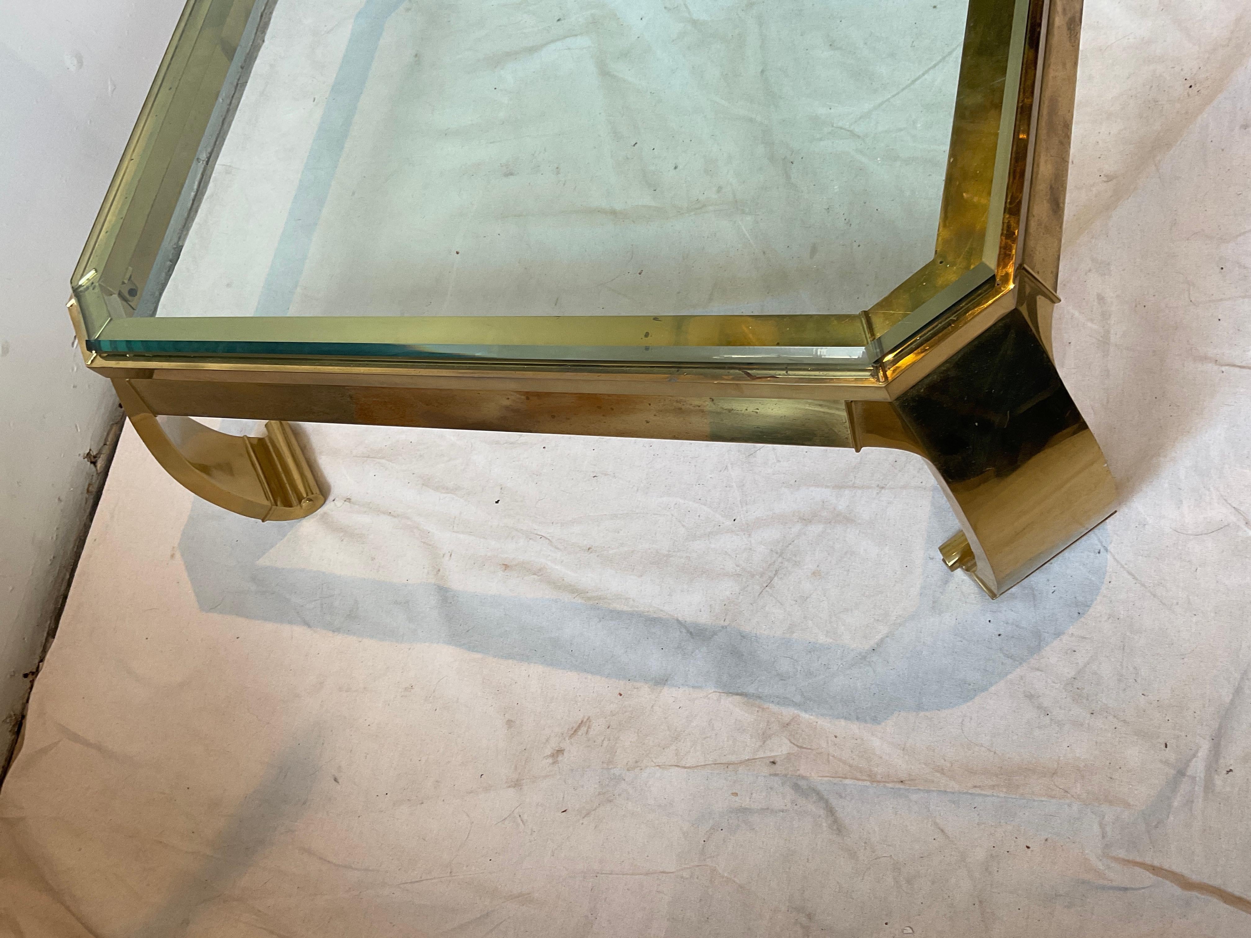 Late 20th Century 1970s Mastercraft Brass Ming Coffee Table For Sale