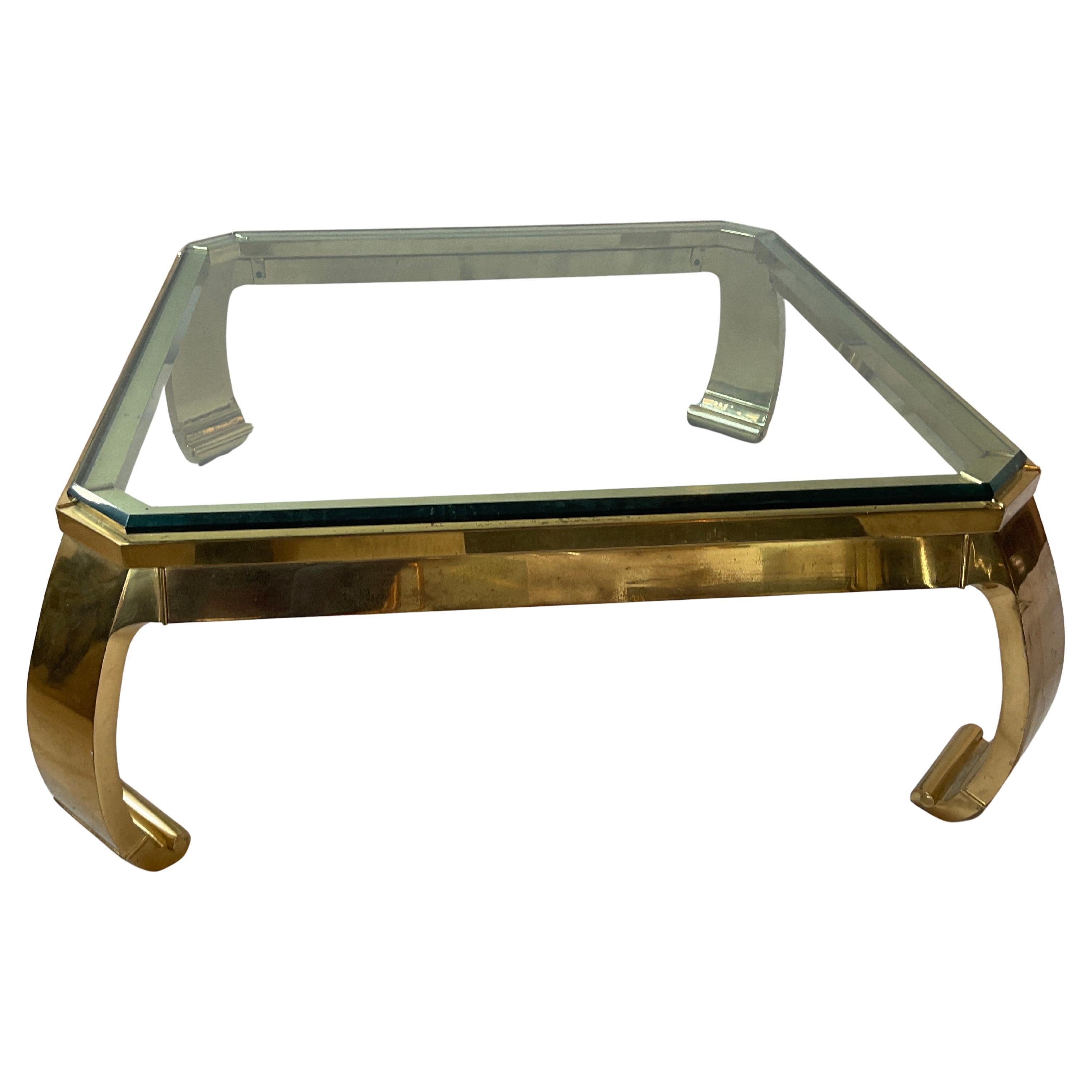 1970s Mastercraft Brass Ming Coffee Table For Sale