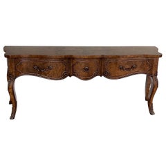 1970s Mastercraft Burled Wood Console Table