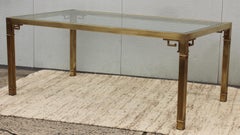 1970's Mastercraft Greek Key Brass Dining Table