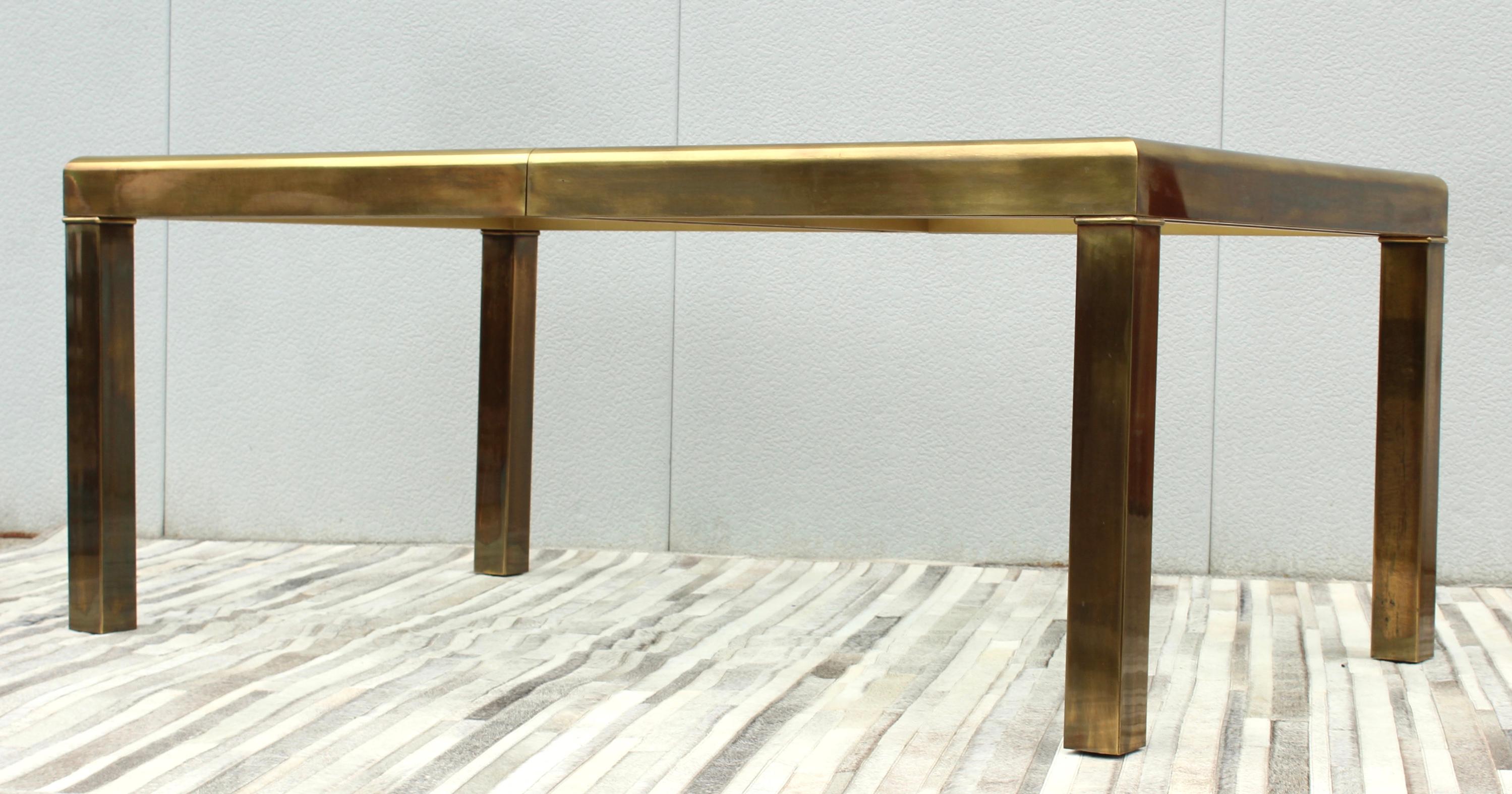 1970's Mastercraft Patinated Brass Dining Table 4