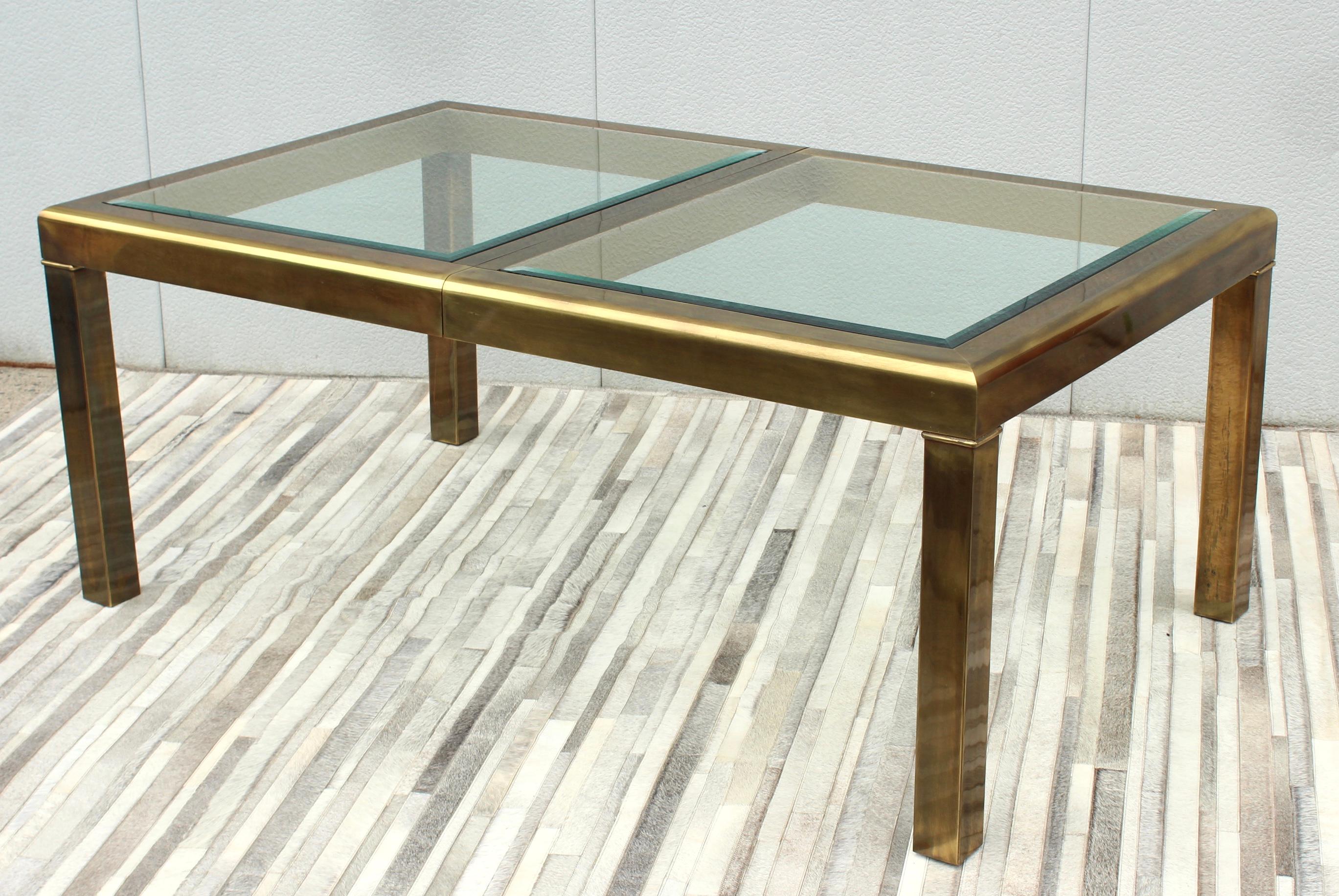 1970's Mastercraft Patinated Brass Dining Table 5