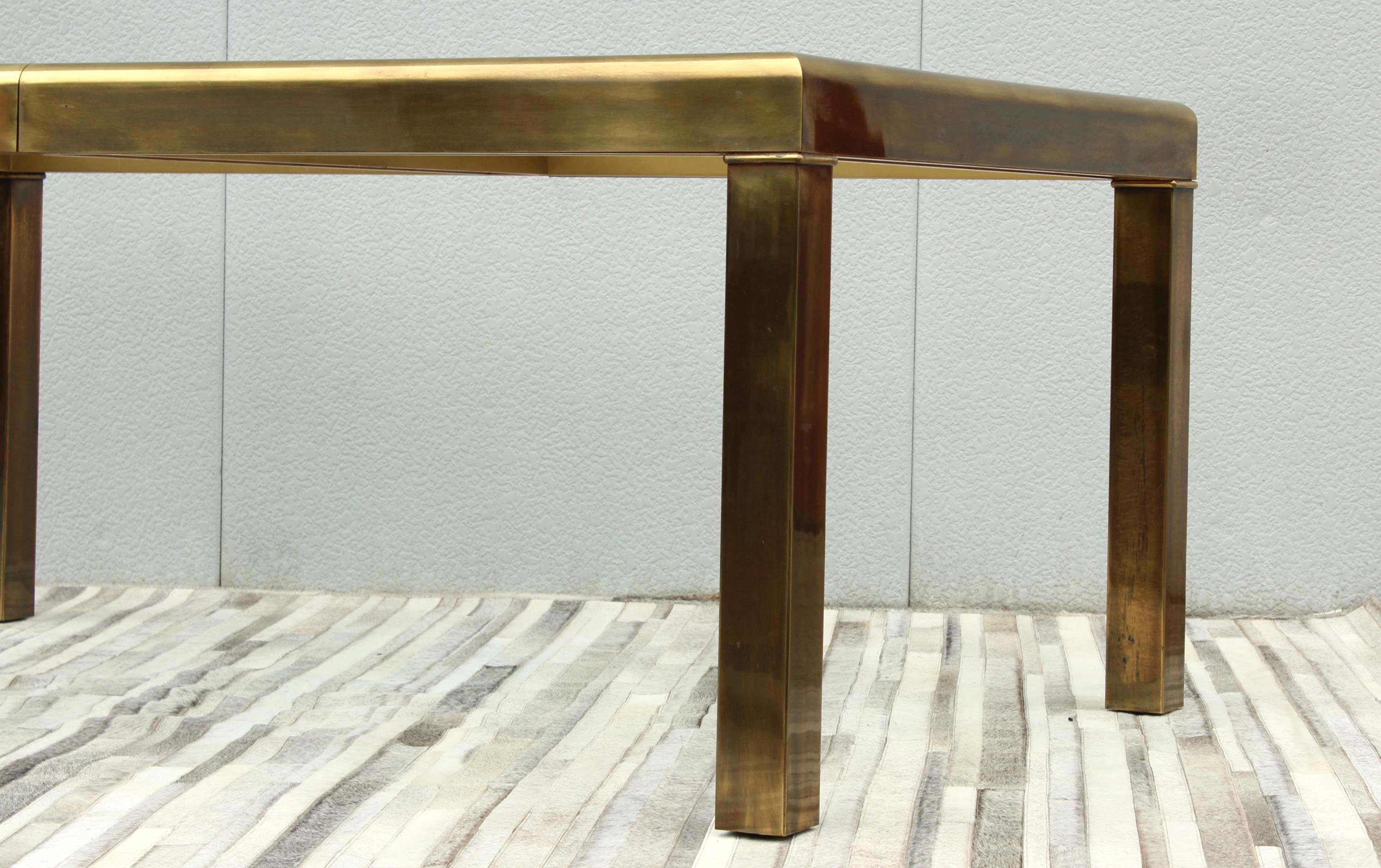 1970's Mastercraft Patinated Brass Dining Table 7