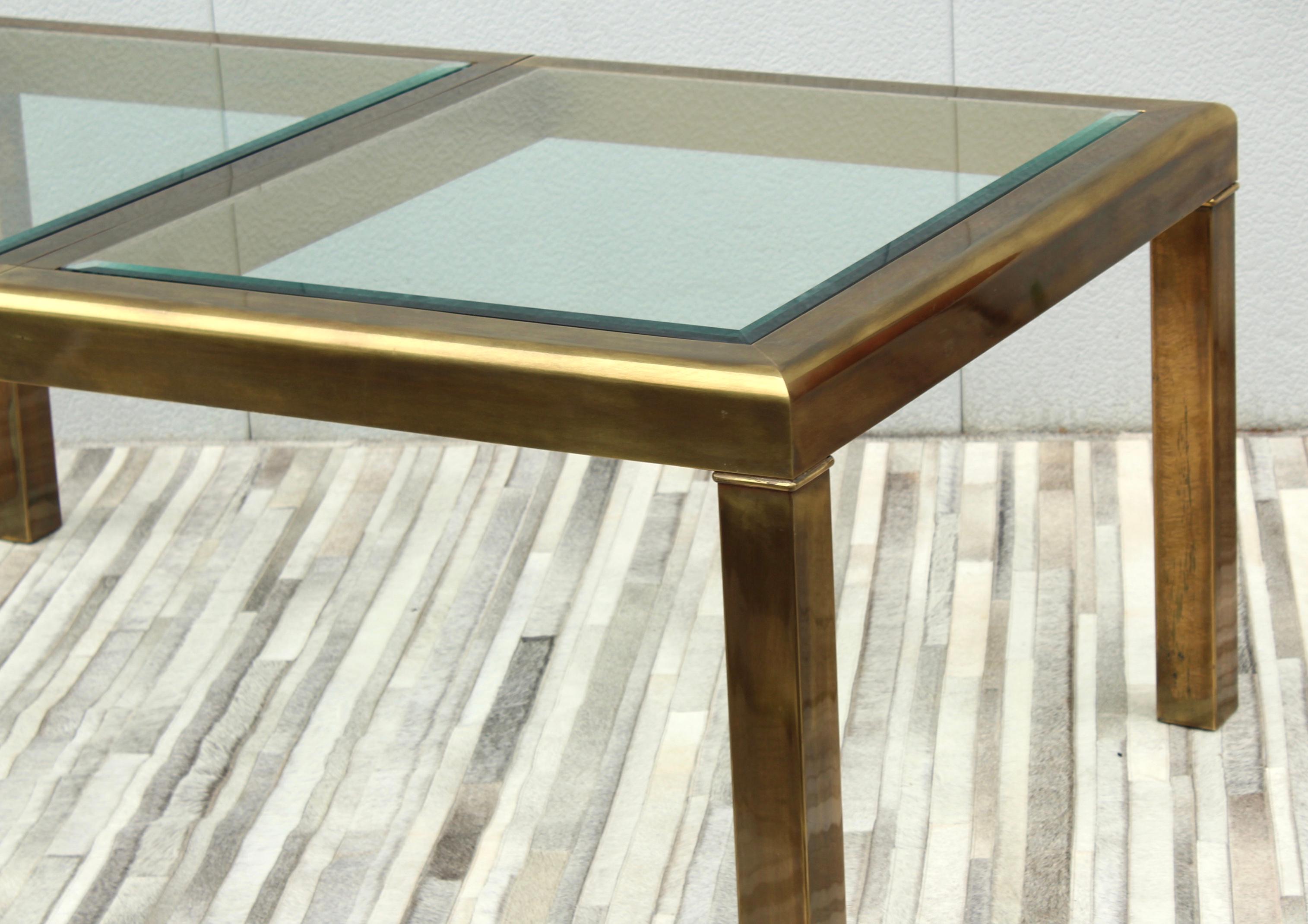 1970's Mastercraft Patinated Brass Dining Table 13