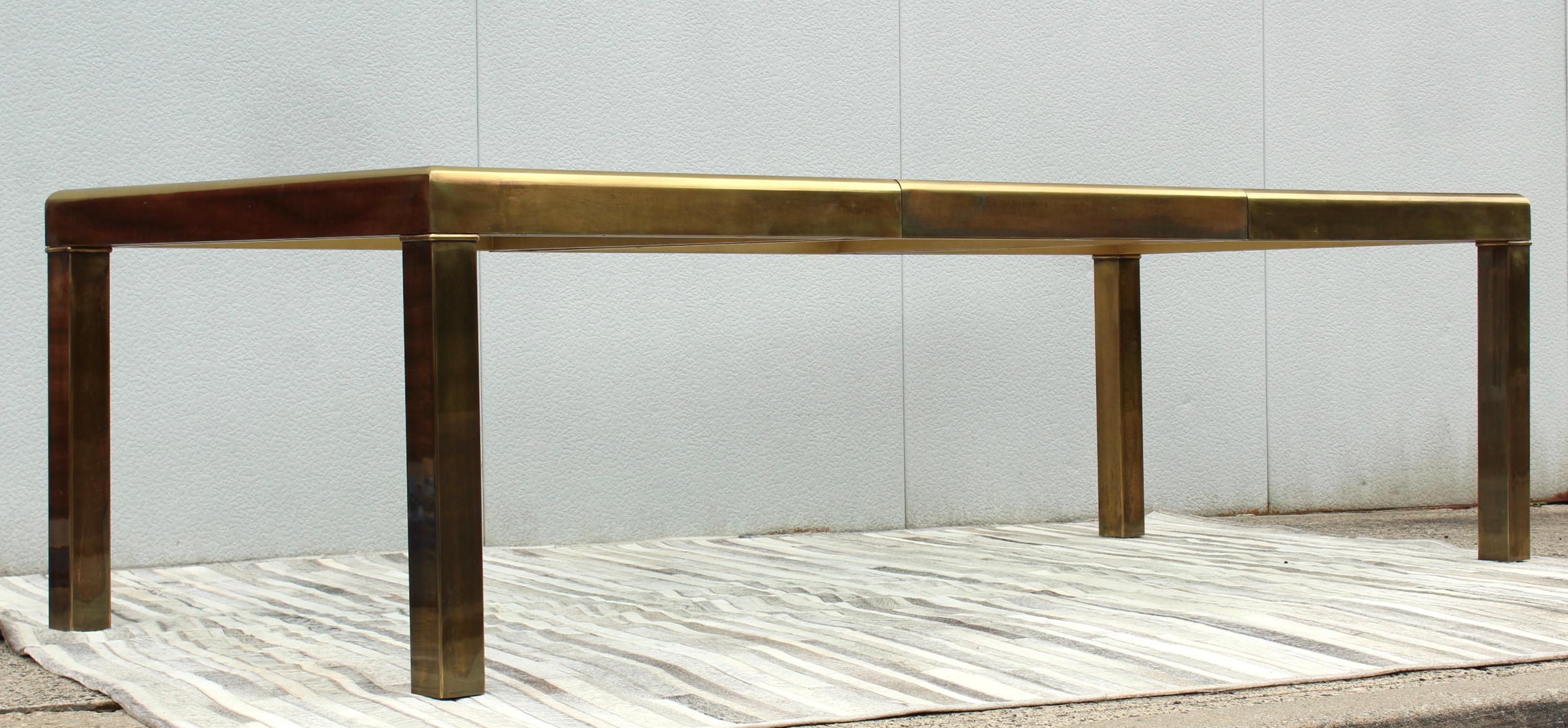 Late 20th Century 1970's Mastercraft Patinated Brass Dining Table