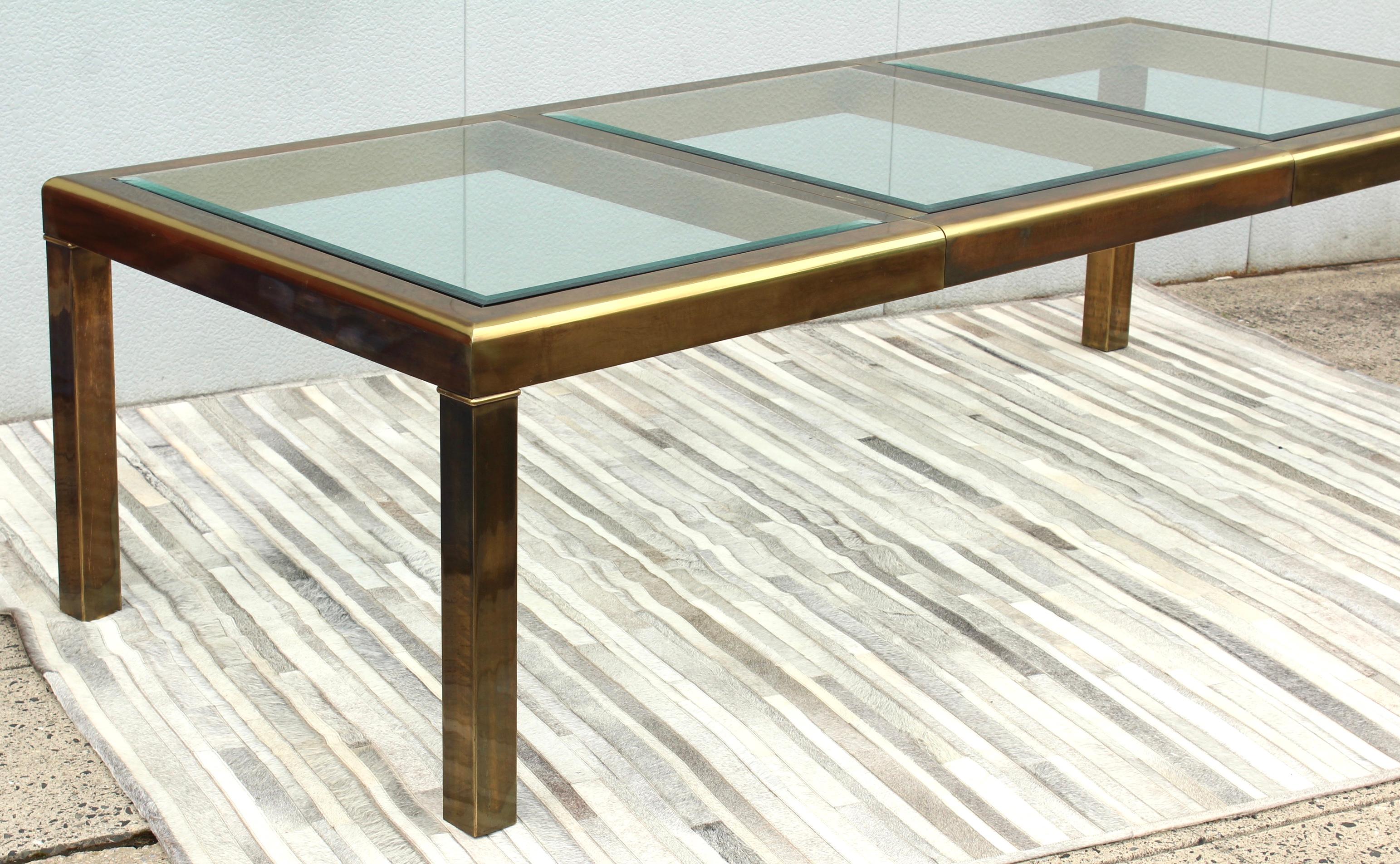 1970's Mastercraft Patinated Brass Dining Table 1