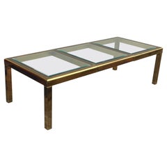 1970
s Mastercraft Patinated Brass Dining Table