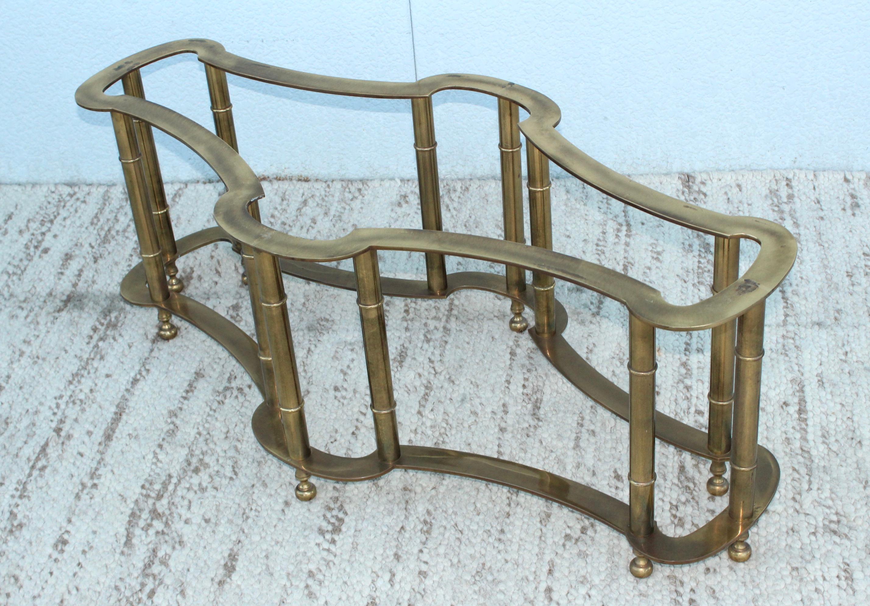 1970's Mastercraft Racetrack Brass Coffee Table 2