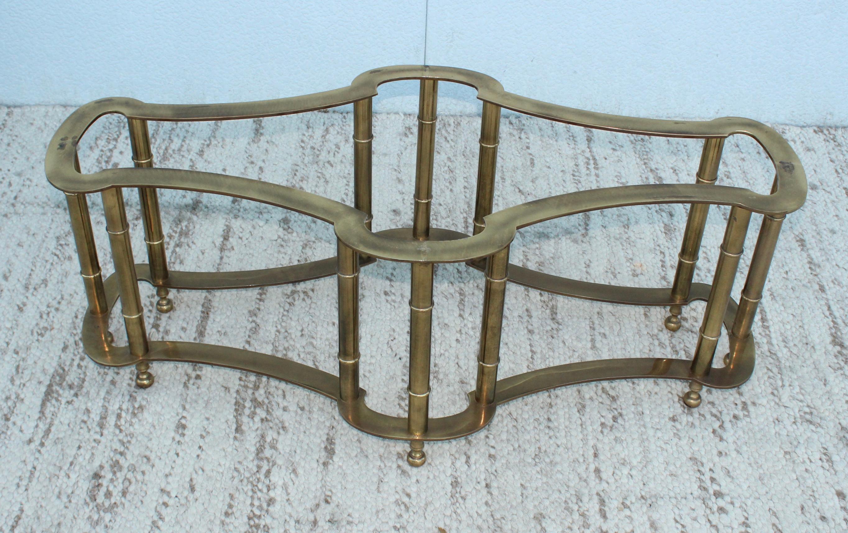 1970's Mastercraft Racetrack Brass Coffee Table 3