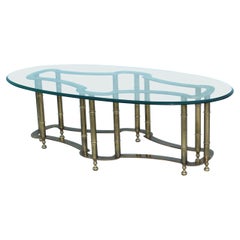 1970's Mastercraft Racetrack Brass Coffee Table