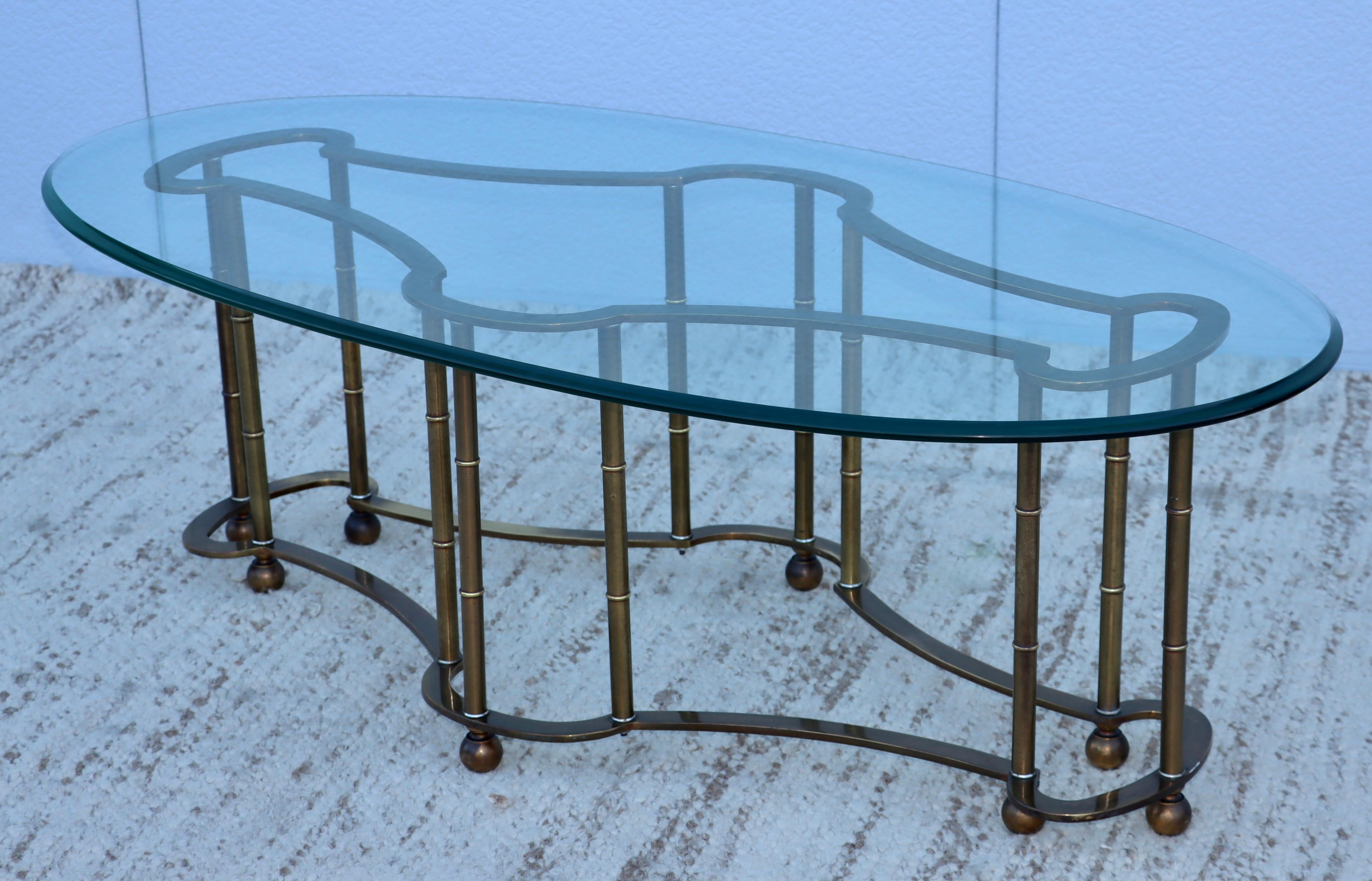 1970's Mastercraft Racetrack Brass Oval Coffee Table For Sale 5