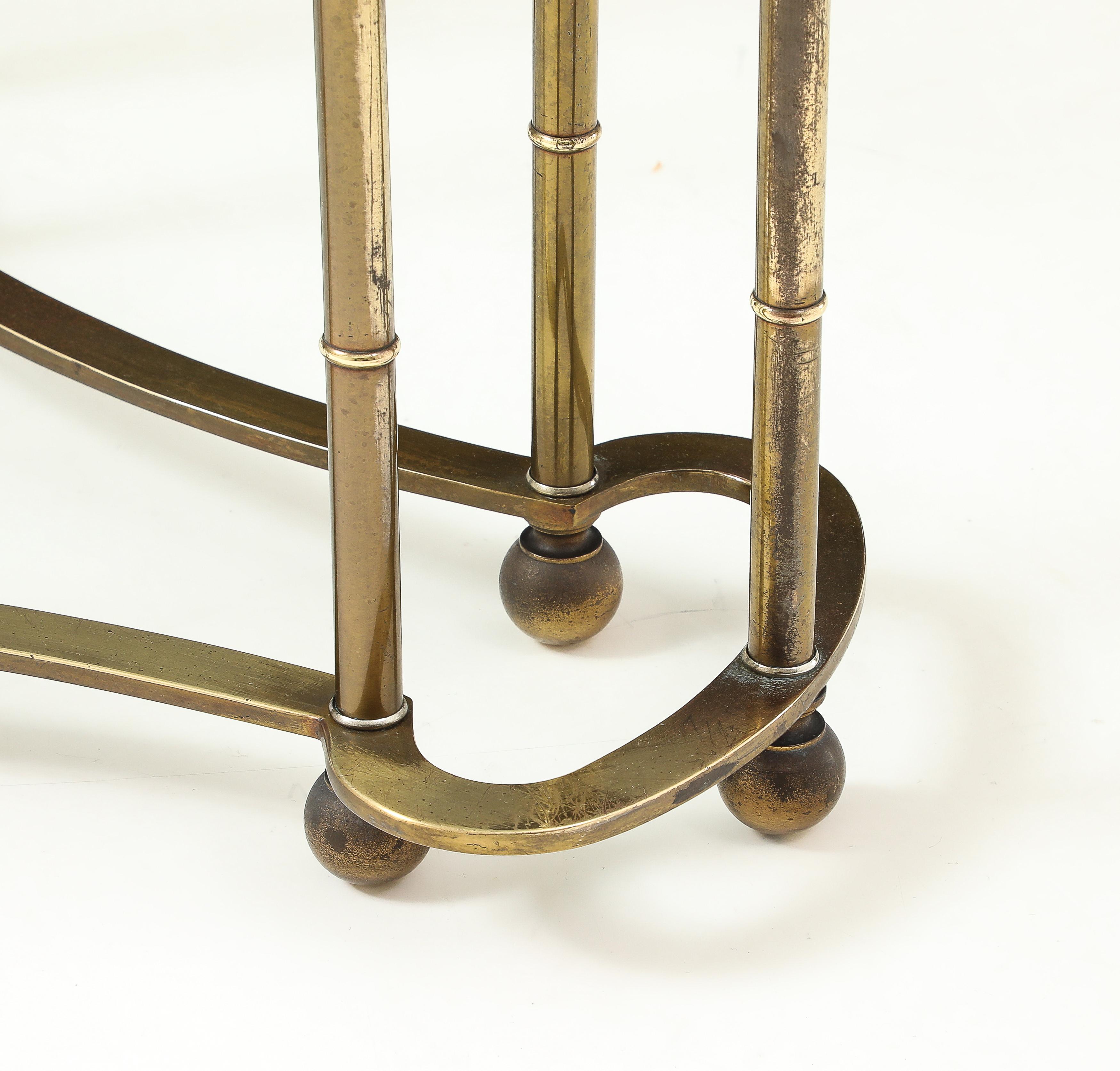 Tavolino ovale Mastercraft Racetrack Brass degli anni '70 in vendita 1