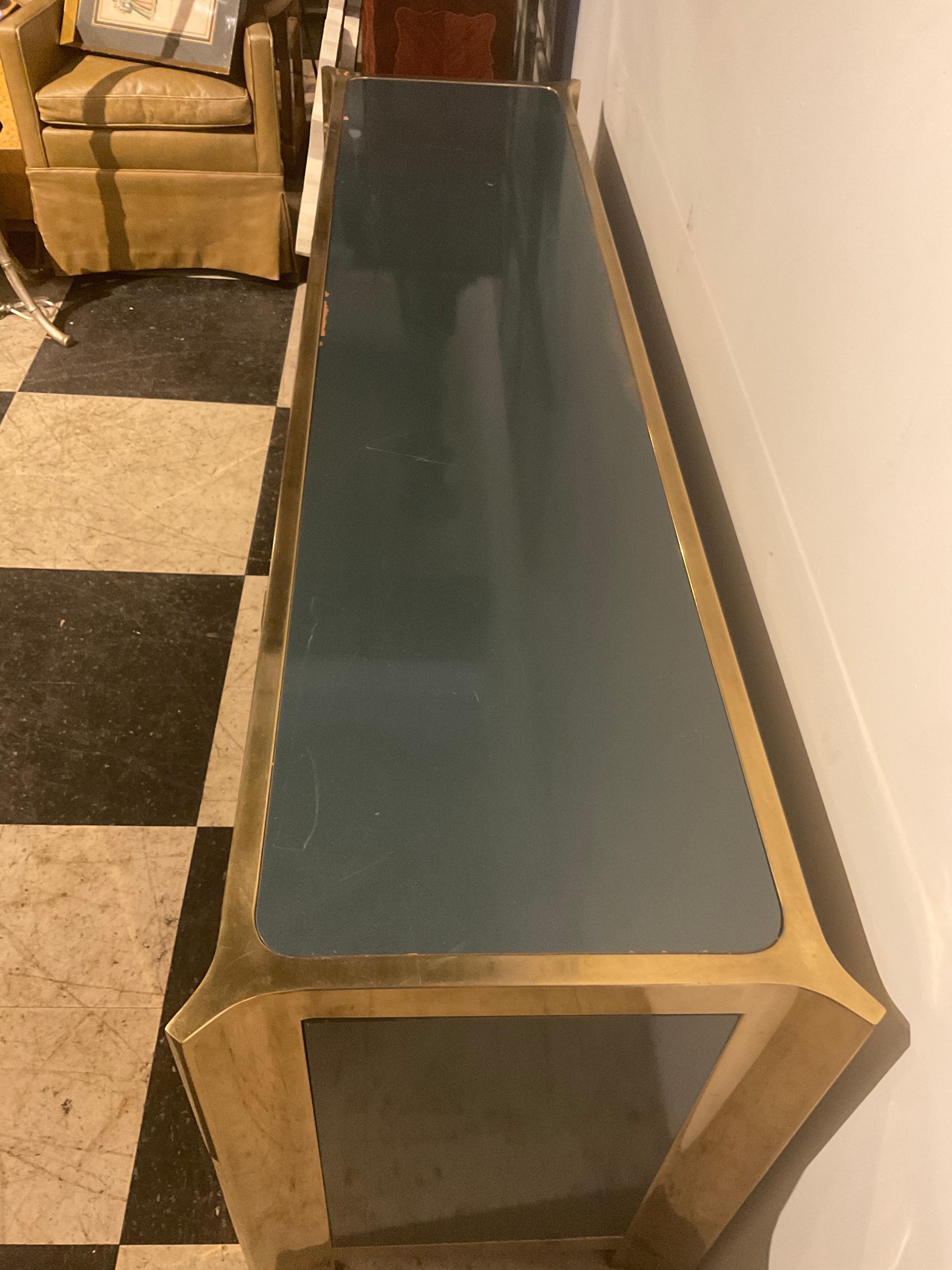 Brass 1970s Mastercraft Sideboard For Sale