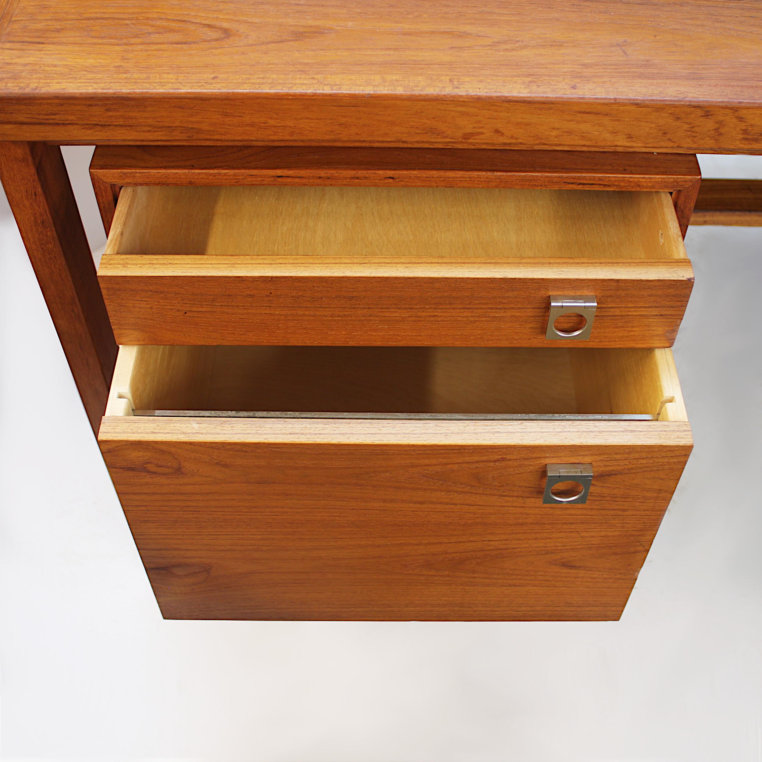 Late 20th Century 1970s Matching Danish Modern Teak Executive Desk and Credenza by Arne Vodder