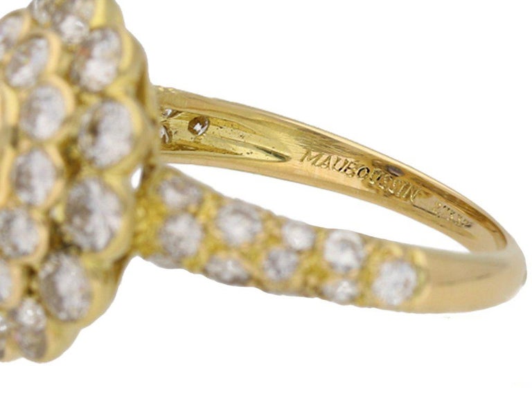 1970s Mauboussin France  Natural Unenhanced Ceylon Sapphire 