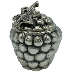 Vintage 1970s Mauro Manetti Style Silvered Metal Sculptural Grape Cluster Box