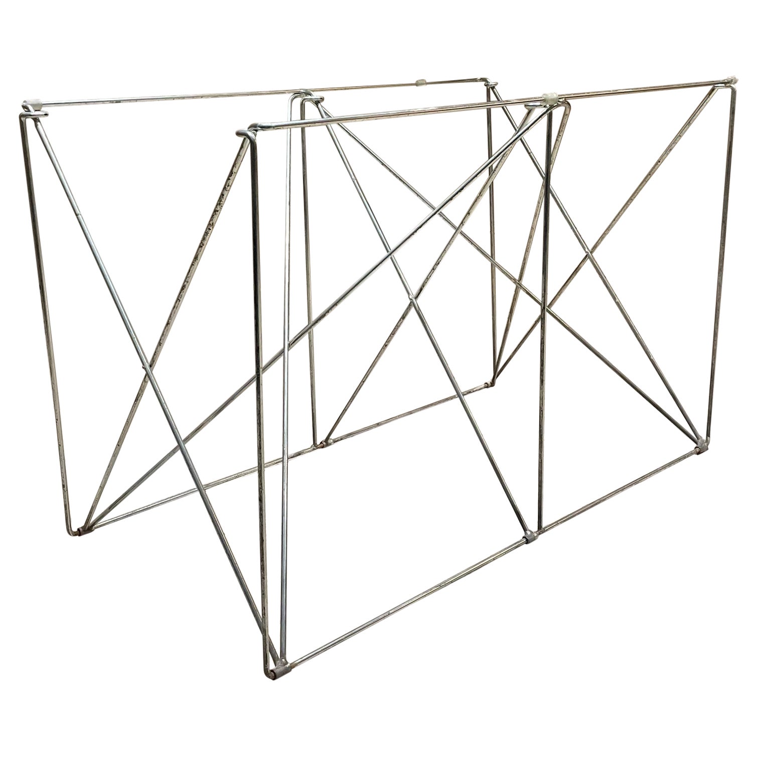 1970s Max Sauze Architectural Folding French Tubular Table