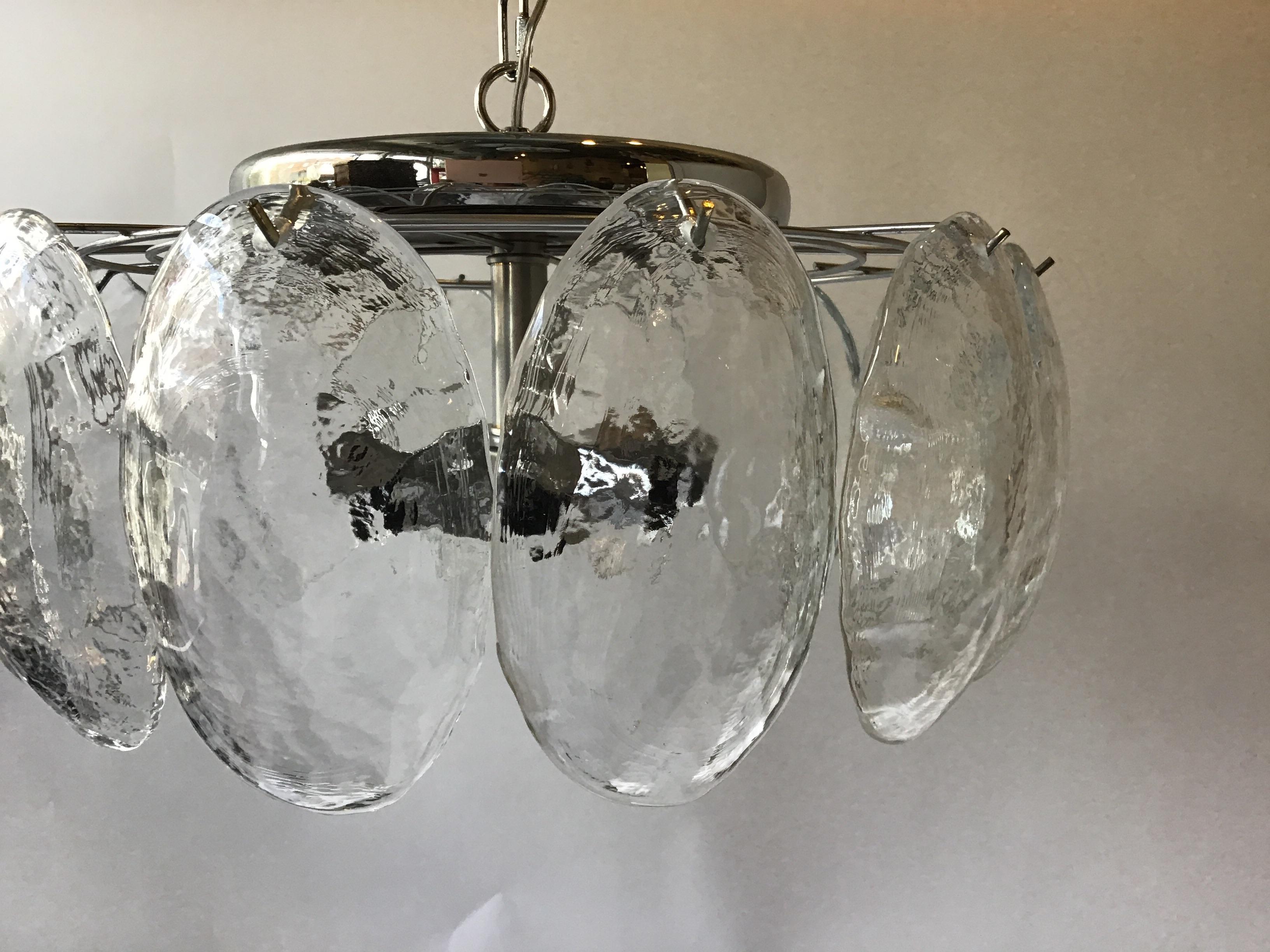 Late 20th Century 1970s Mazzega Glass Chandelier For Sale