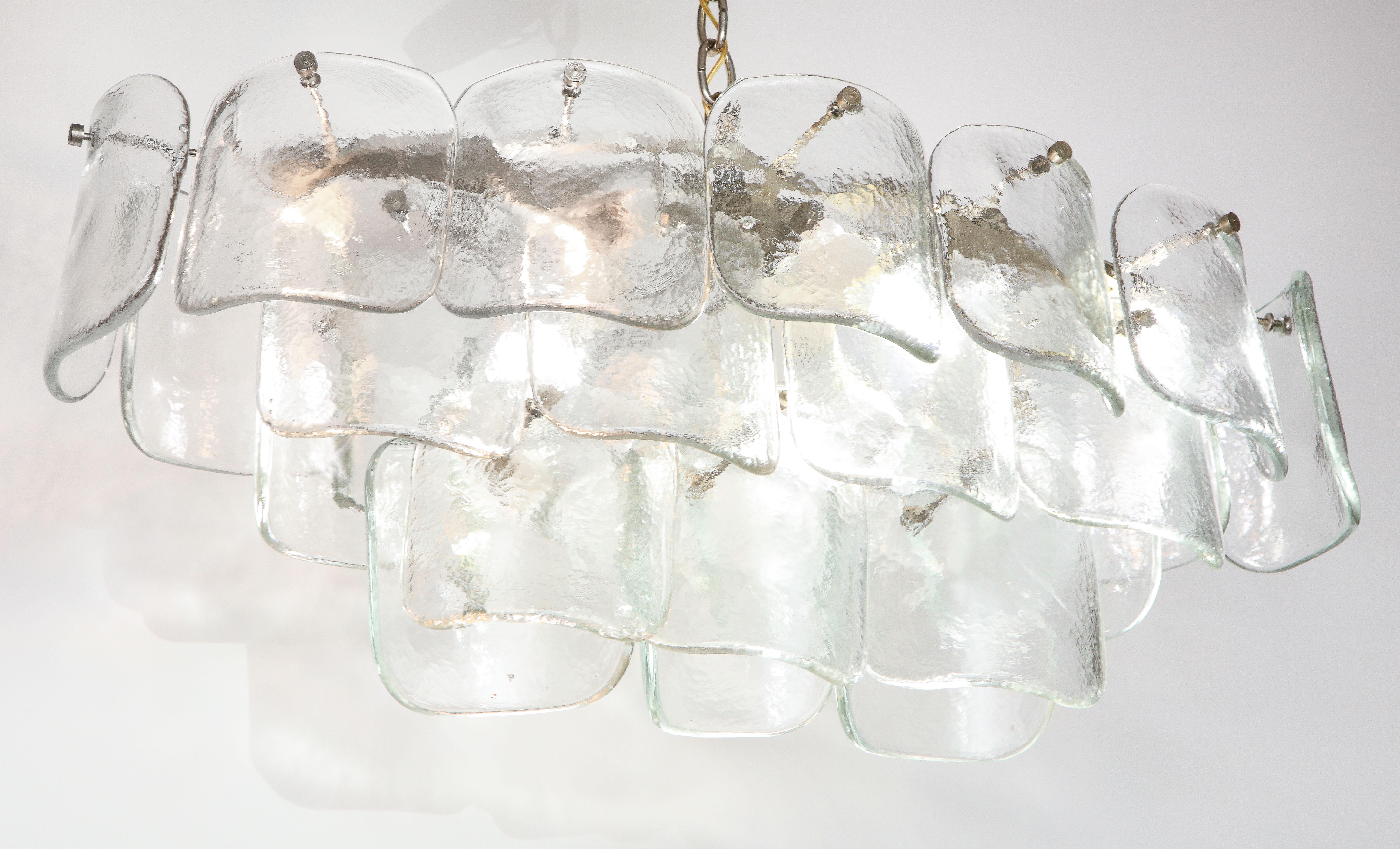 Mid-Century Modern 1970s Mazzega Glass Oval Chandelier