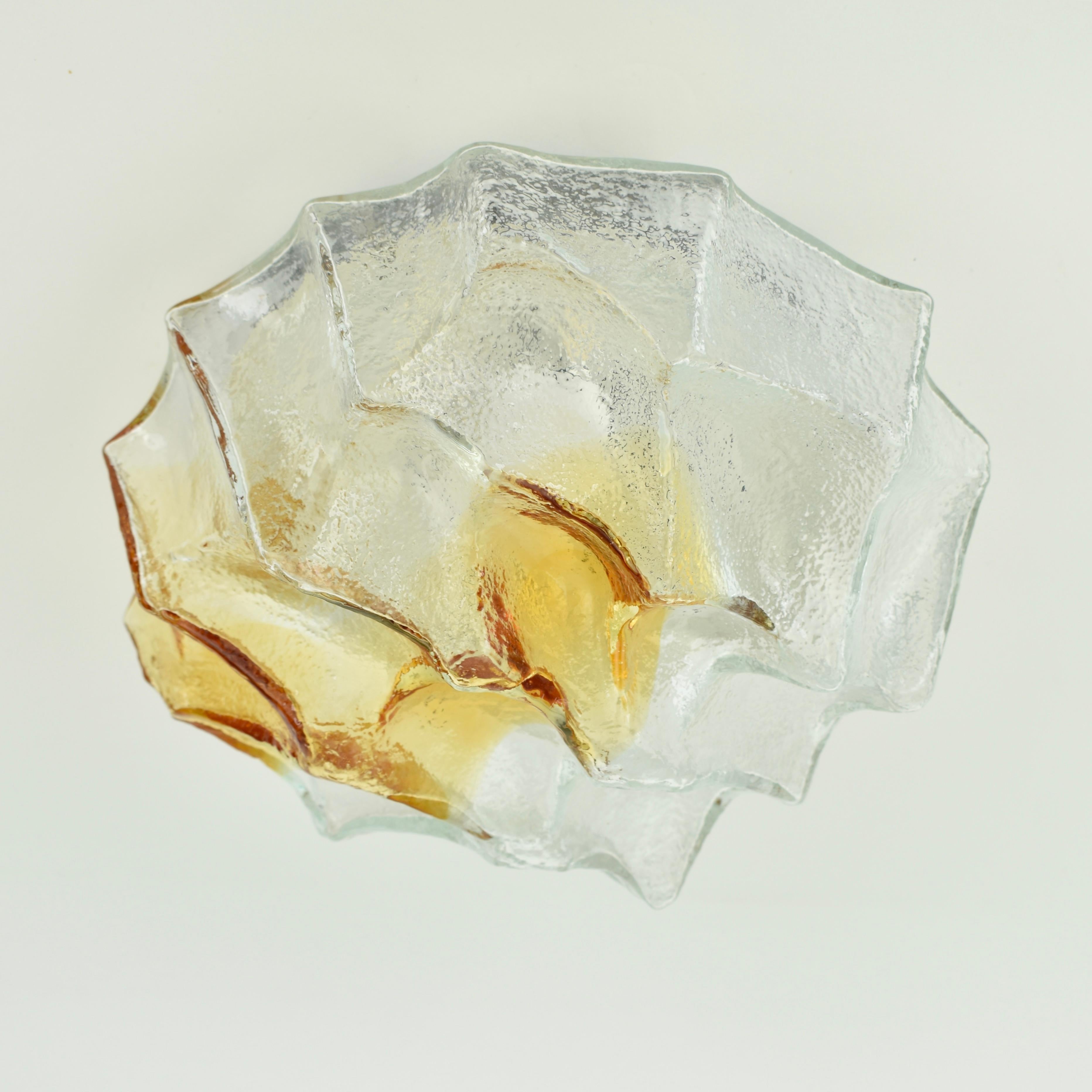 Metal 1970s Mazzega Murano Brutalist Flush Mount For Sale