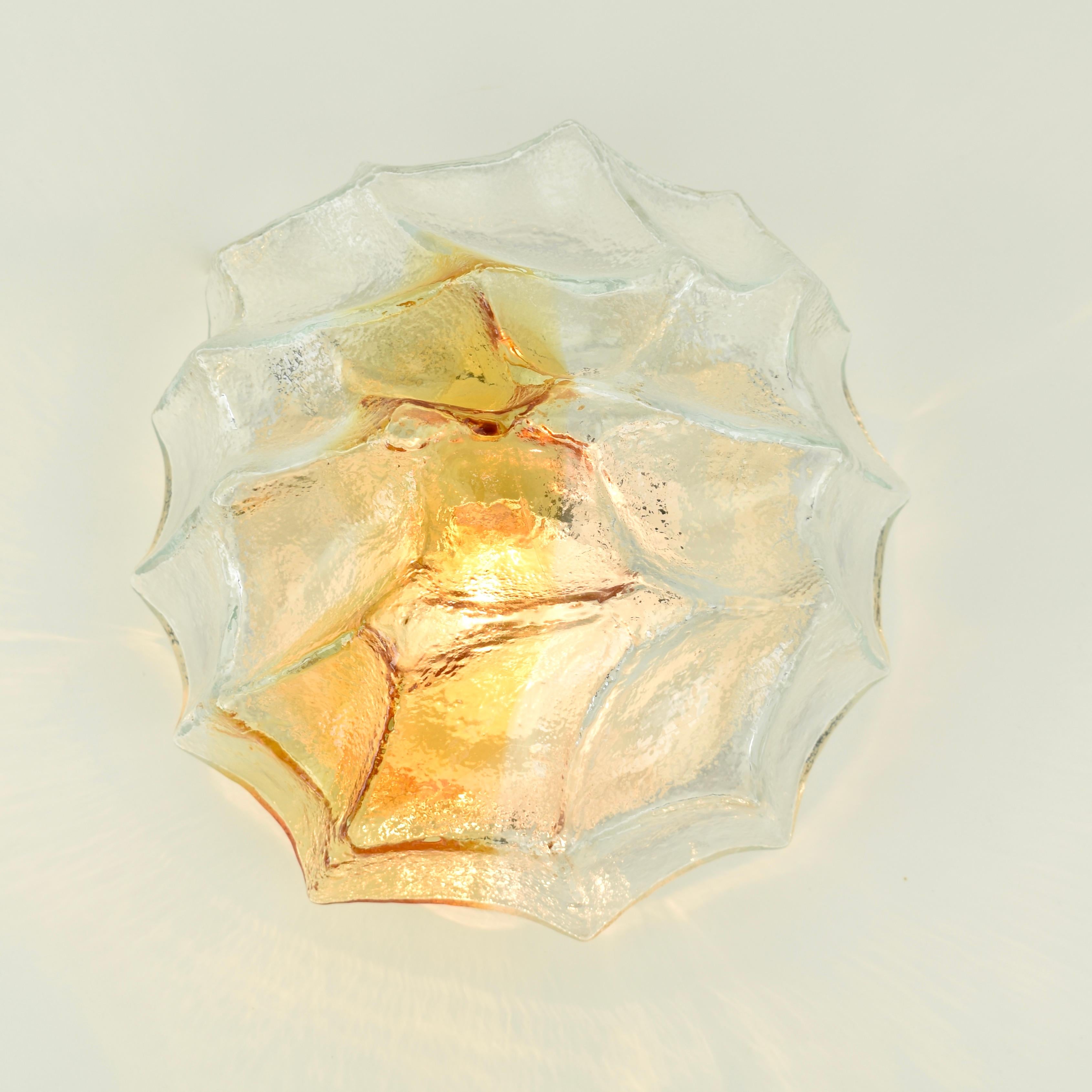 1970s Mazzega Murano Brutalist Flush Mount For Sale 2