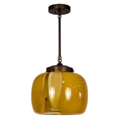 1970s Mazzega Murano Butterscotch Glass Pendant Light