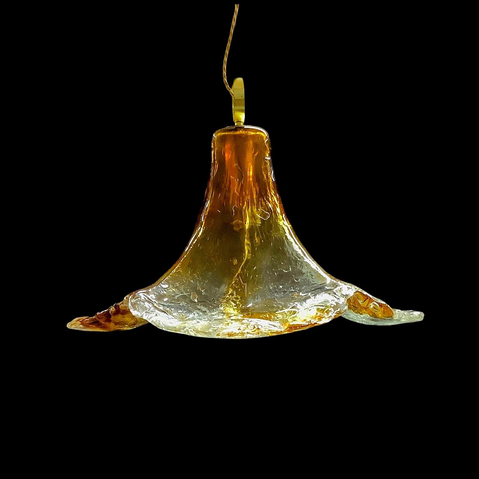 1970's Mazzega Murano Glass Pendant Light For Sale 6