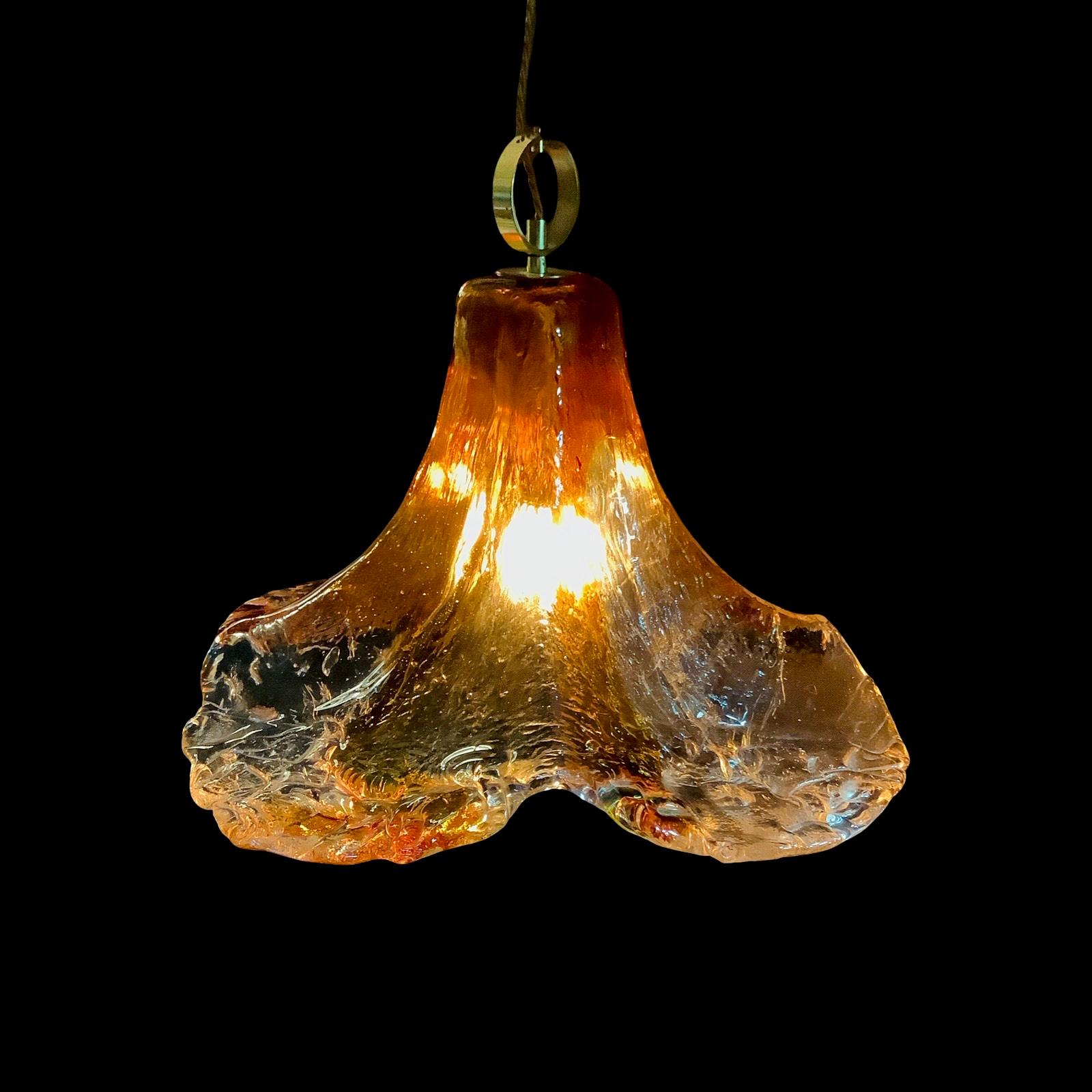 1970's Mazzega Murano Glass Pendant Light For Sale 7