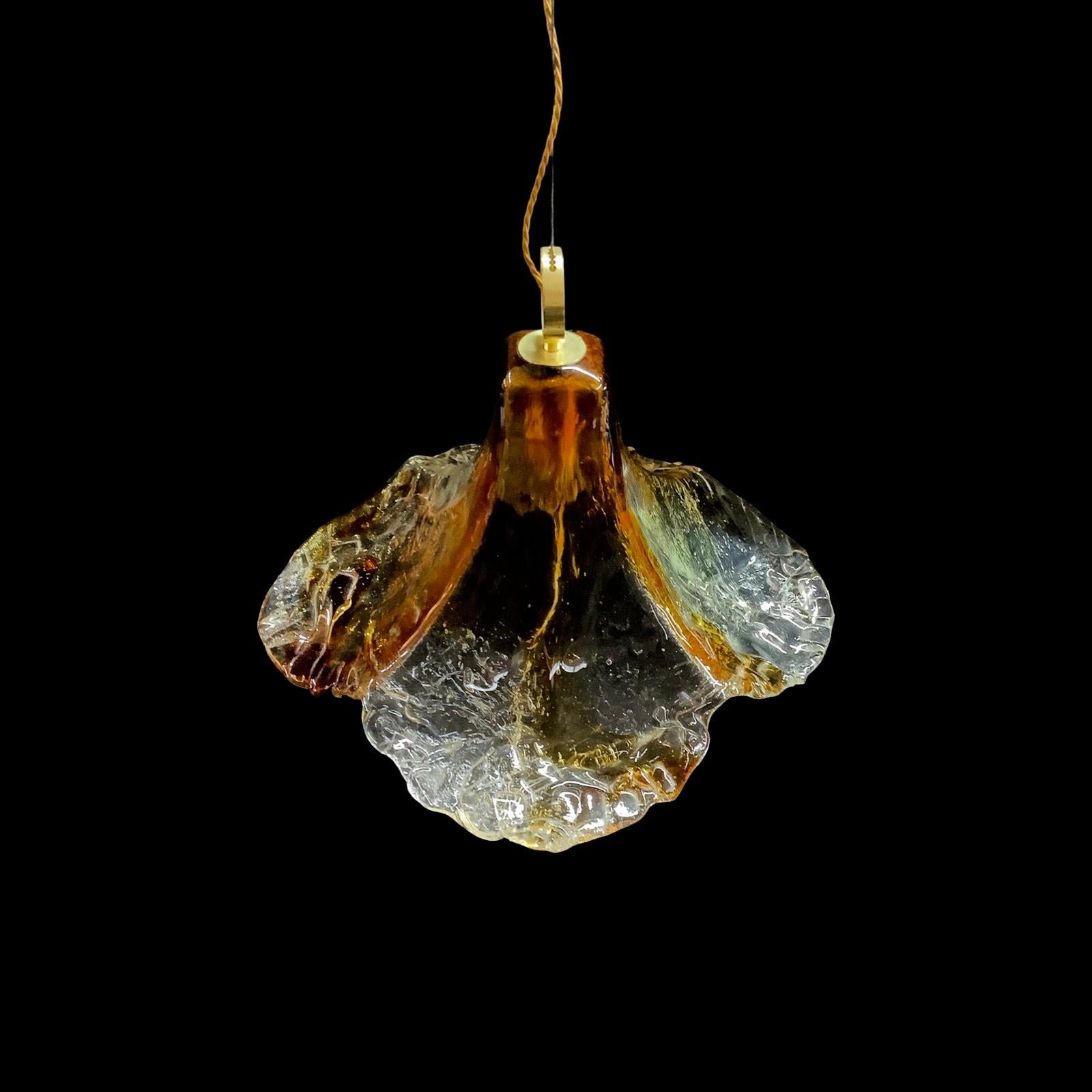Italian 1970's Mazzega Murano Glass Pendant Light For Sale