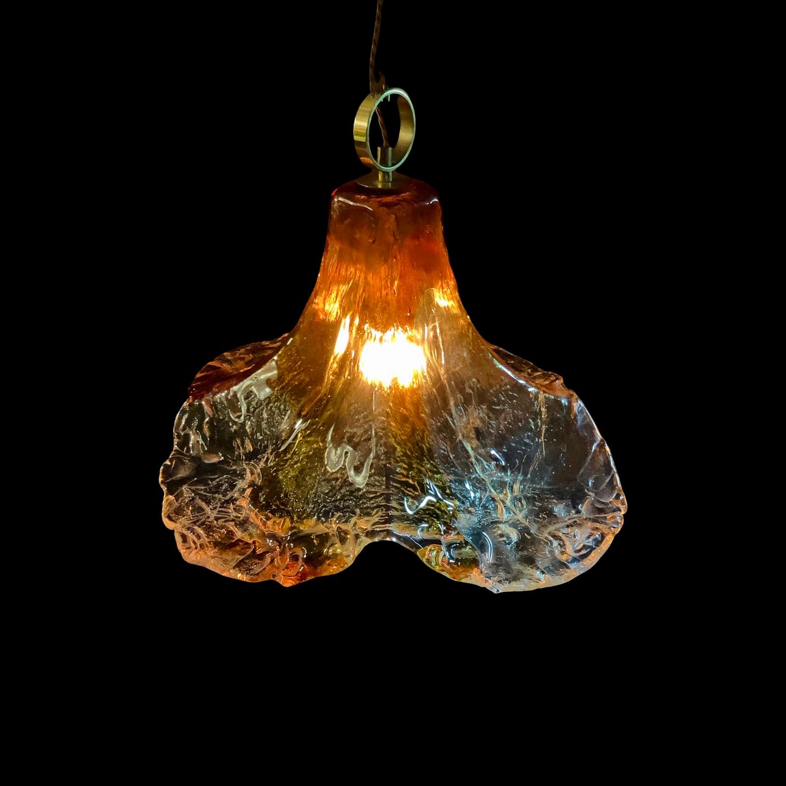 Late 20th Century 1970's Mazzega Murano Glass Pendant Light For Sale